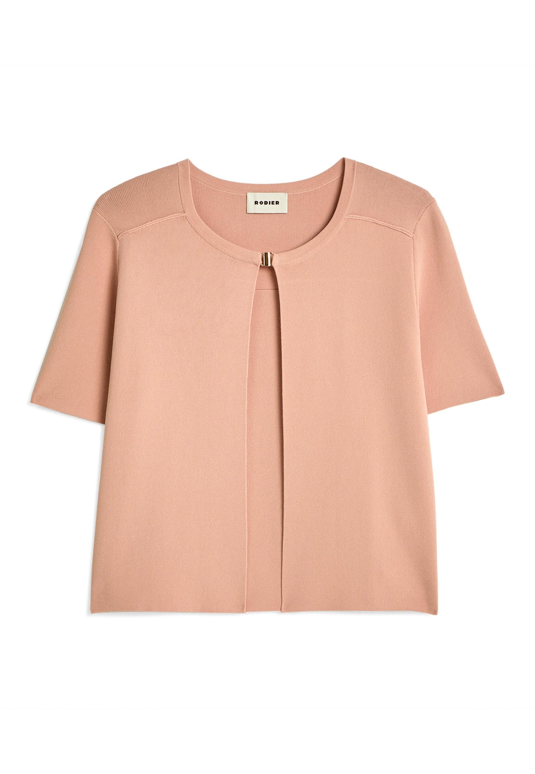 Short-sleeved cropped cardigan RODIER Pink