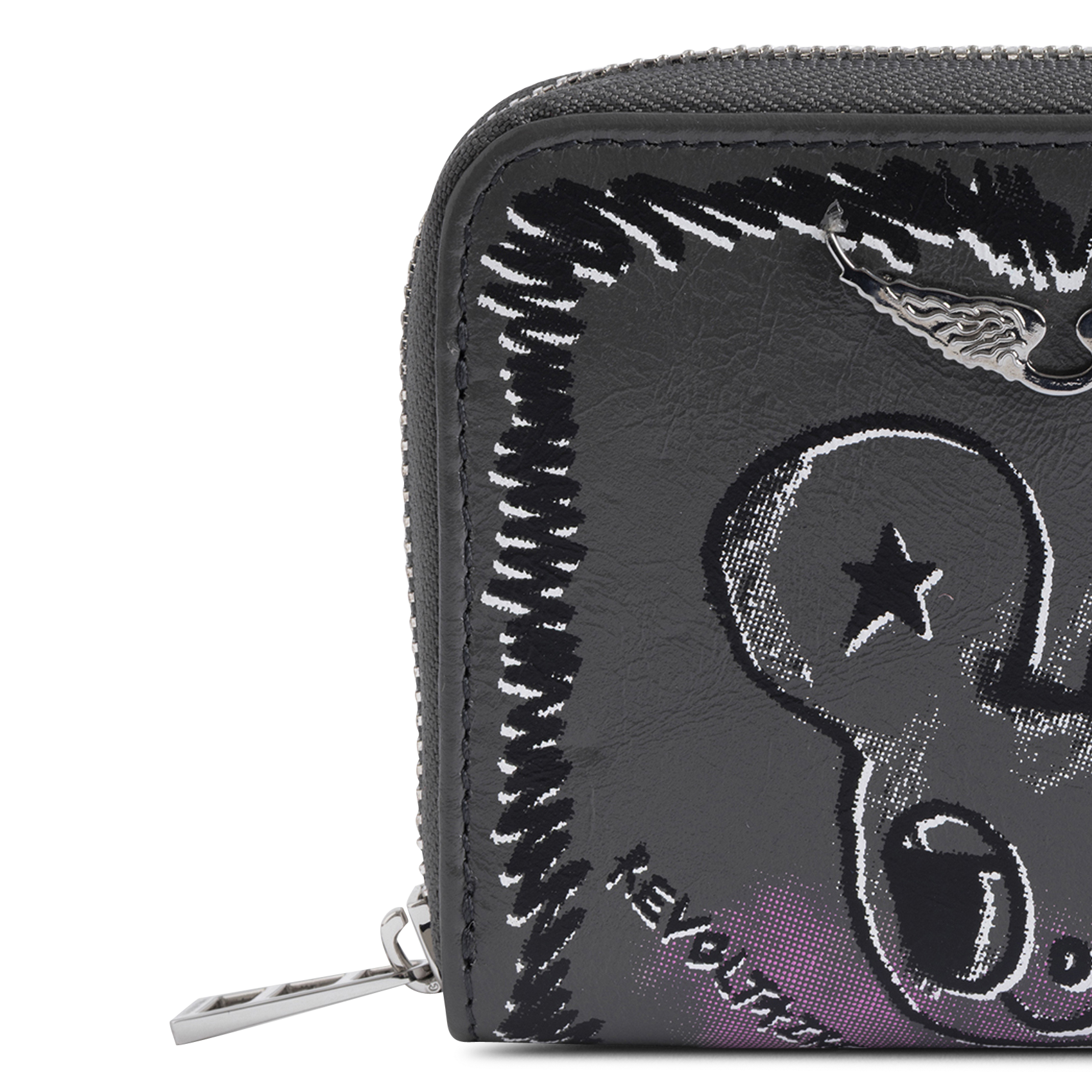 Portefeuille en cuir imprimé ZADIG&VOLTAIRE Gris