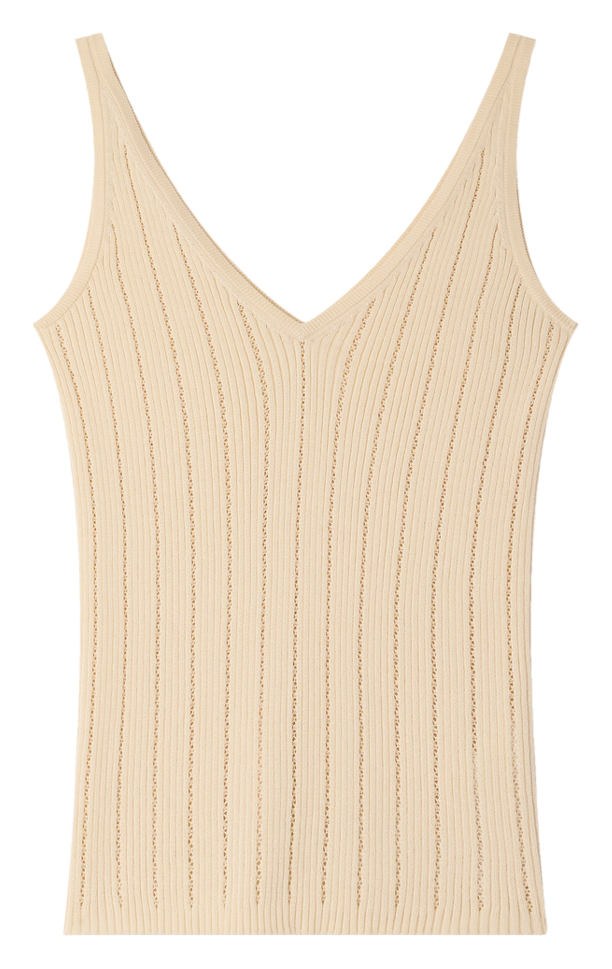 Baumwoll-Tanktop mit V-Ausschnitt SESSUN Beige