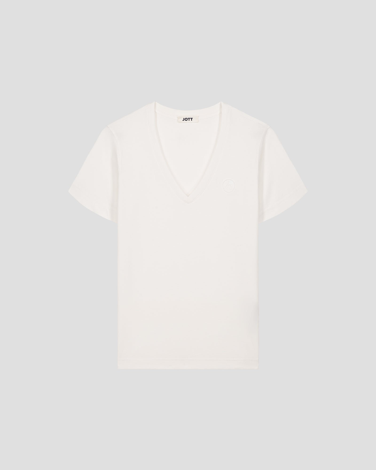 <p>T-shirt plain V-neck in cotton Sofia 2.0</p> JOTT White