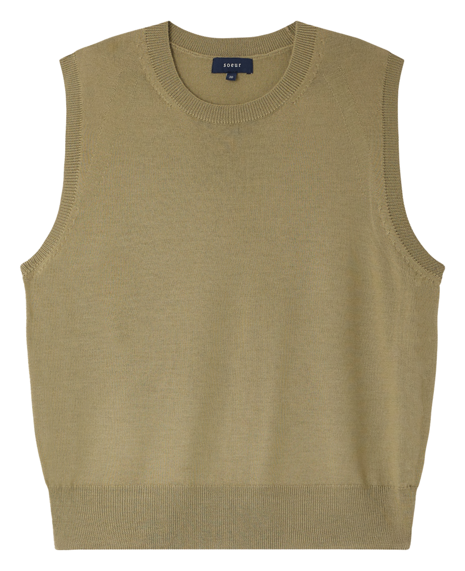 Sleeveless round neck merino wool sweater SOEUR