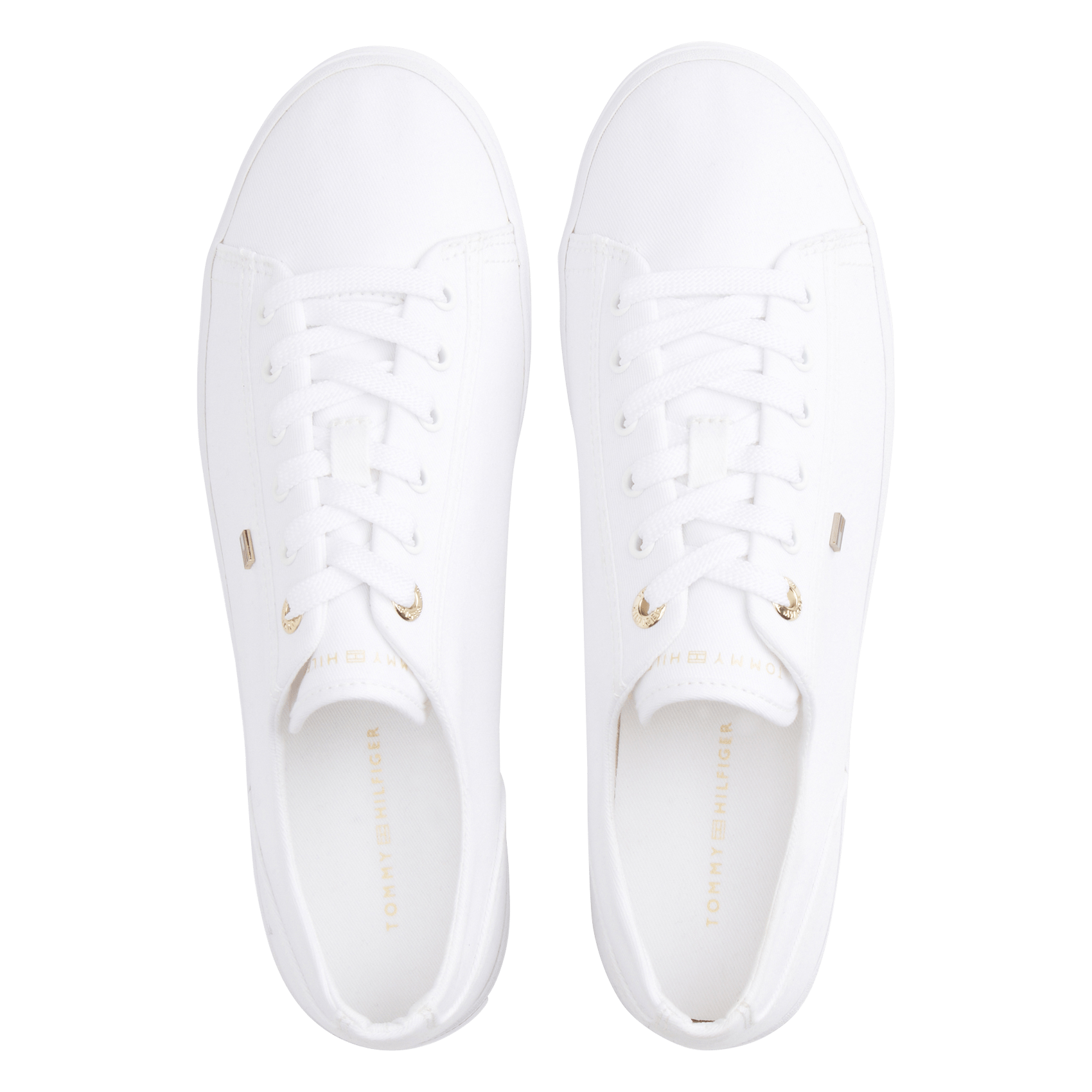 Einfarbige Sneaker mit Schnürung TOMMY HILFIGER Weiss