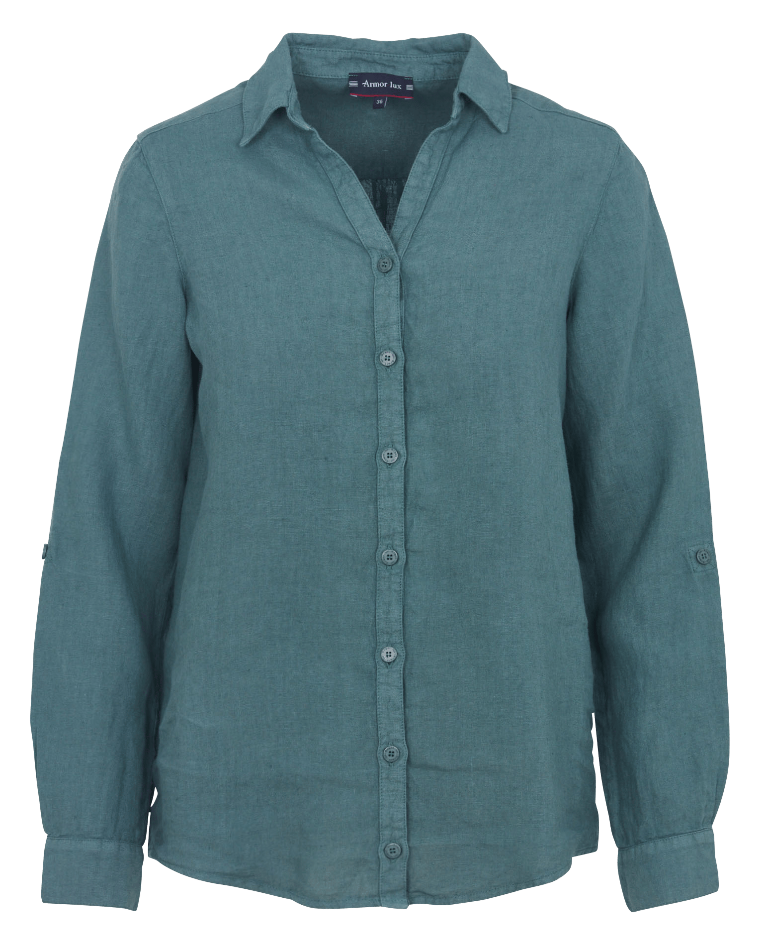 Chemise droite col V en lin ARMOR LUX