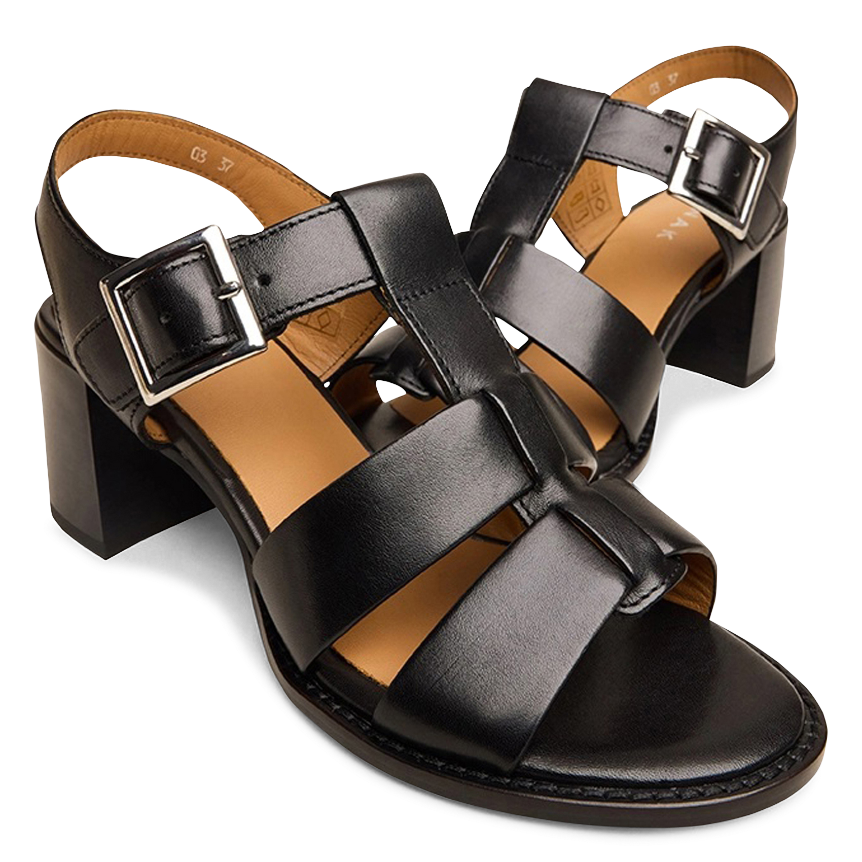 Alice heeled leather sandals JONAK Black