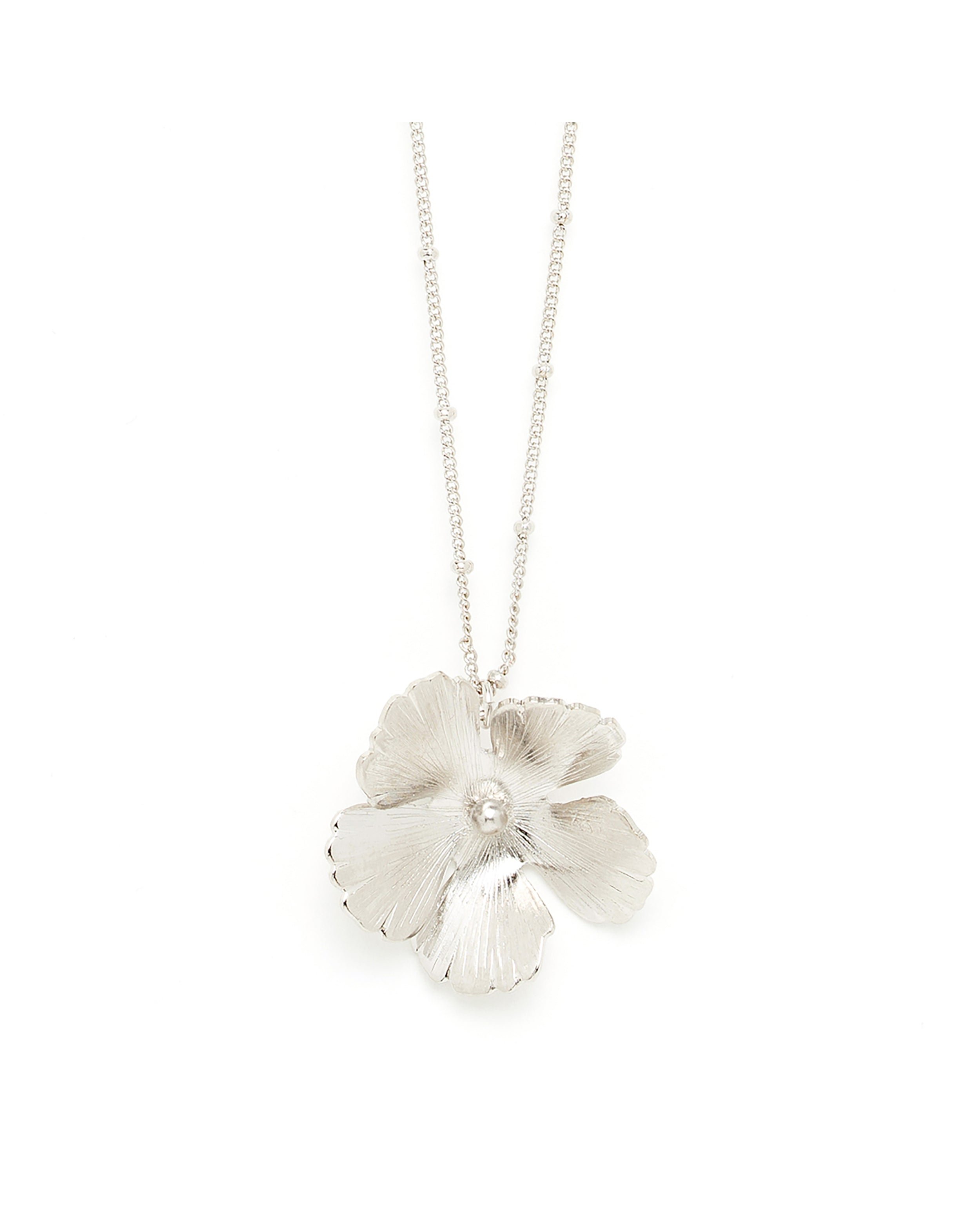 Gold-plated flower necklace MONSIEUR SIMONE Silver