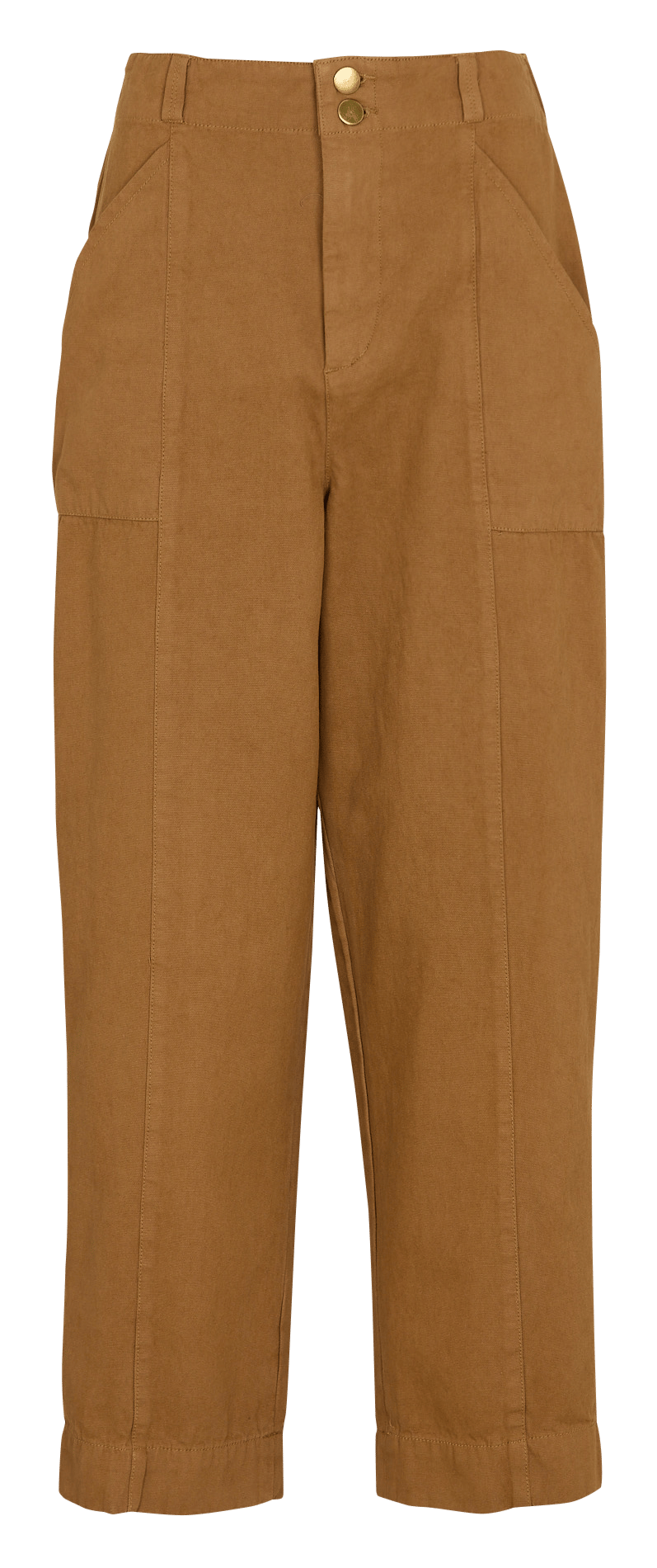 Pantalon carotte uni en coton LEON & HARPER