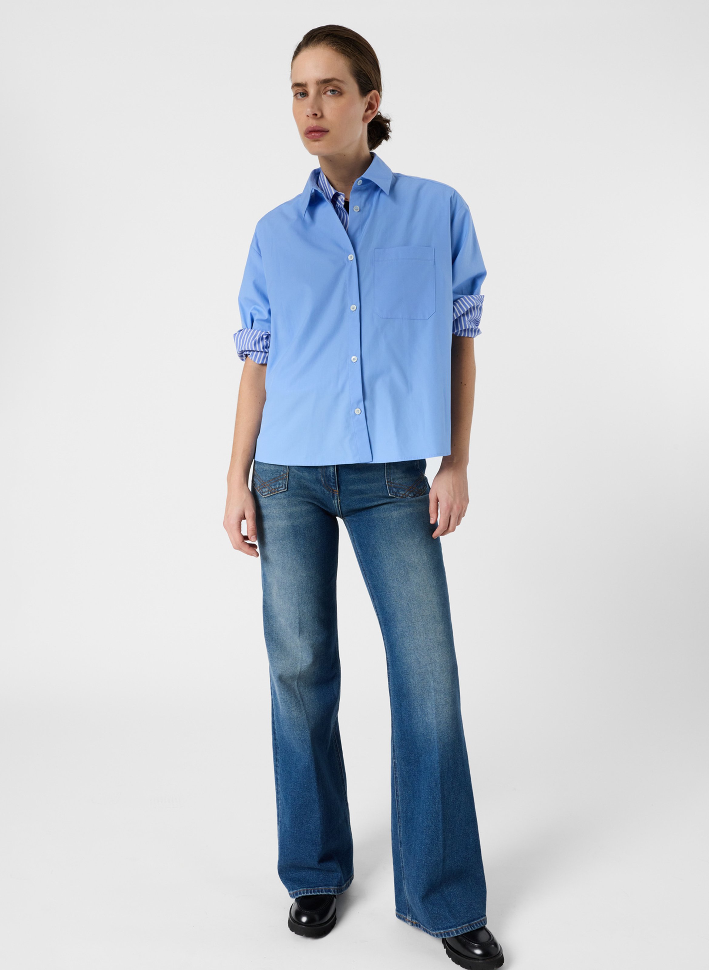 Baumwollhemd mit klassischem Kragen GERARD DAREL Blau