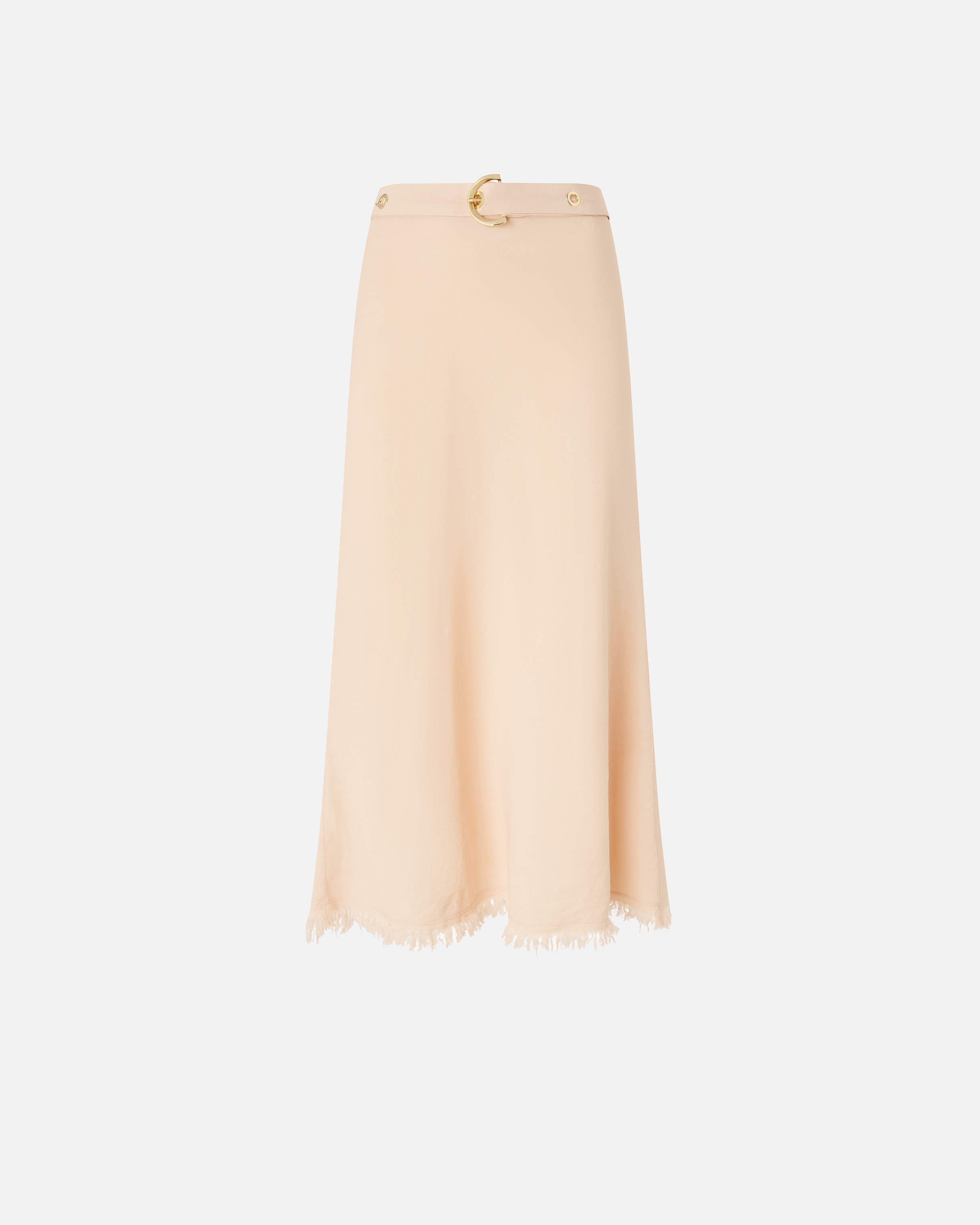 Midi linen blend skirt with belt PINKO Pink