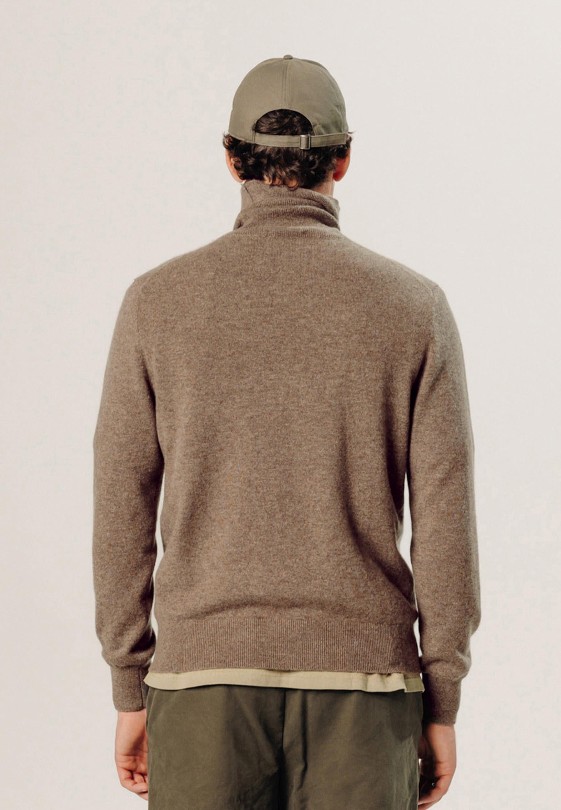 Pull col roulé en cachemire RODIER Marron