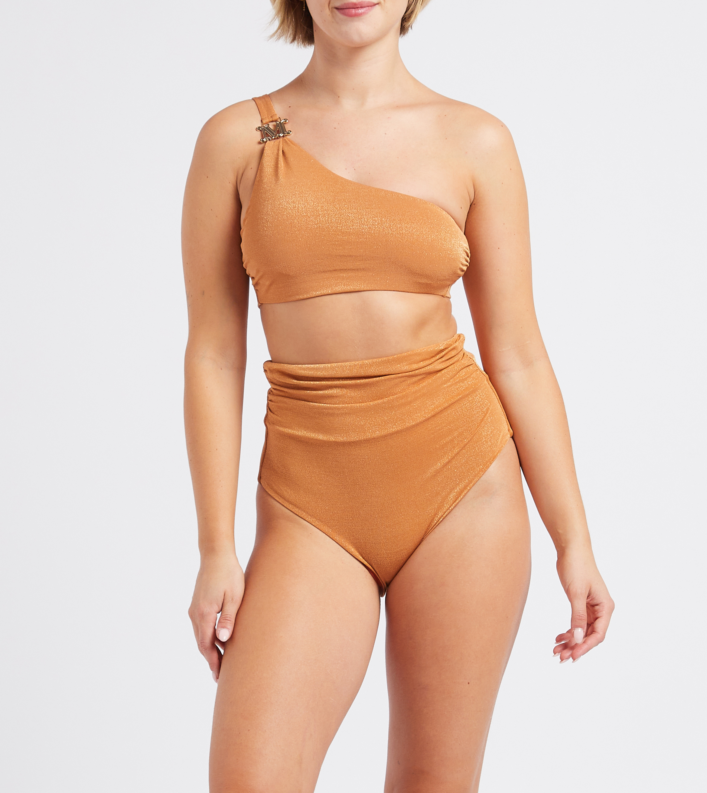 Metallic high-waisted bikini bottoms MAX MARA LEISURE Orange