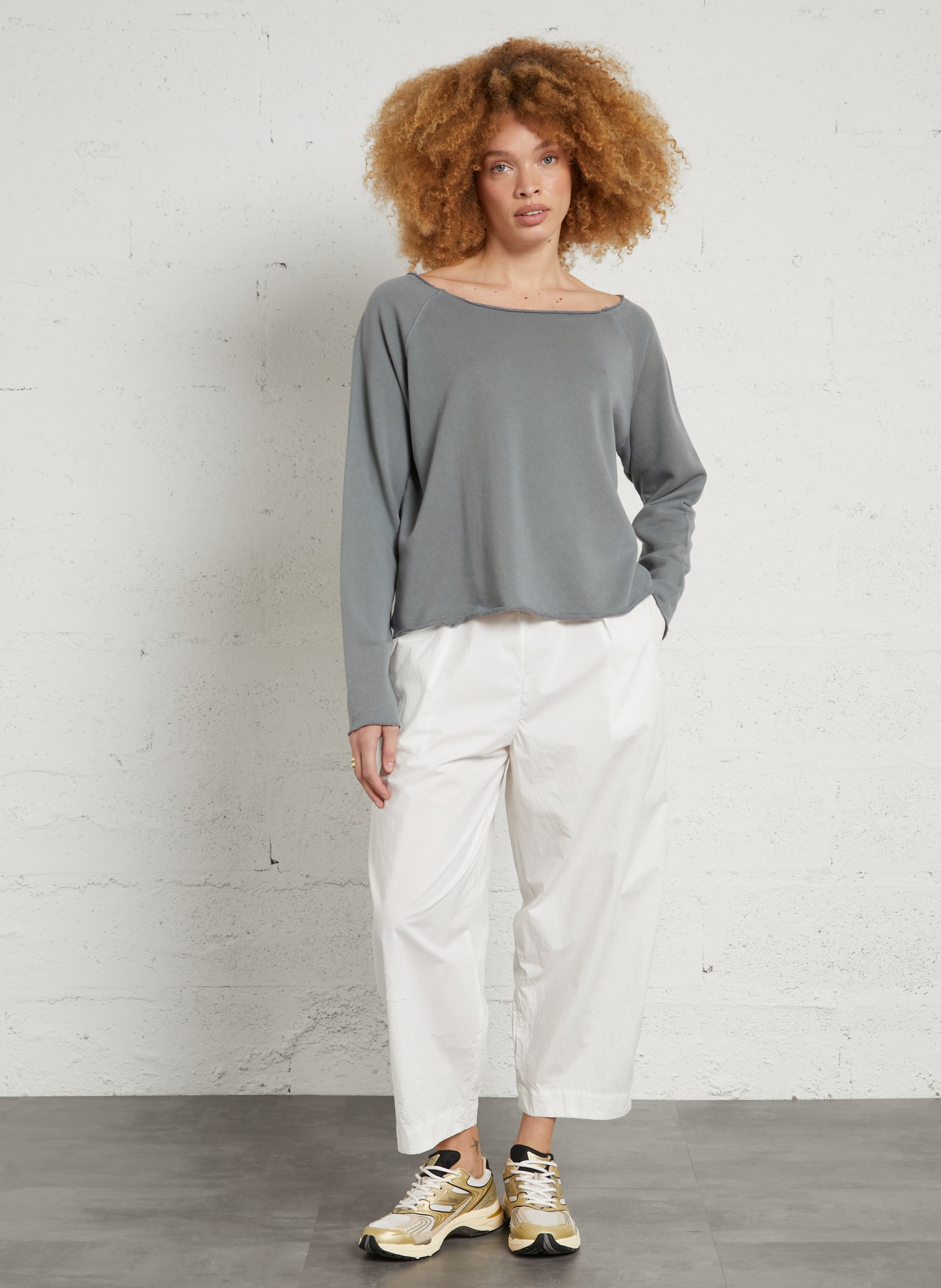 Hoge taille effen joggingbroek AMERICAN VINTAGE Wit