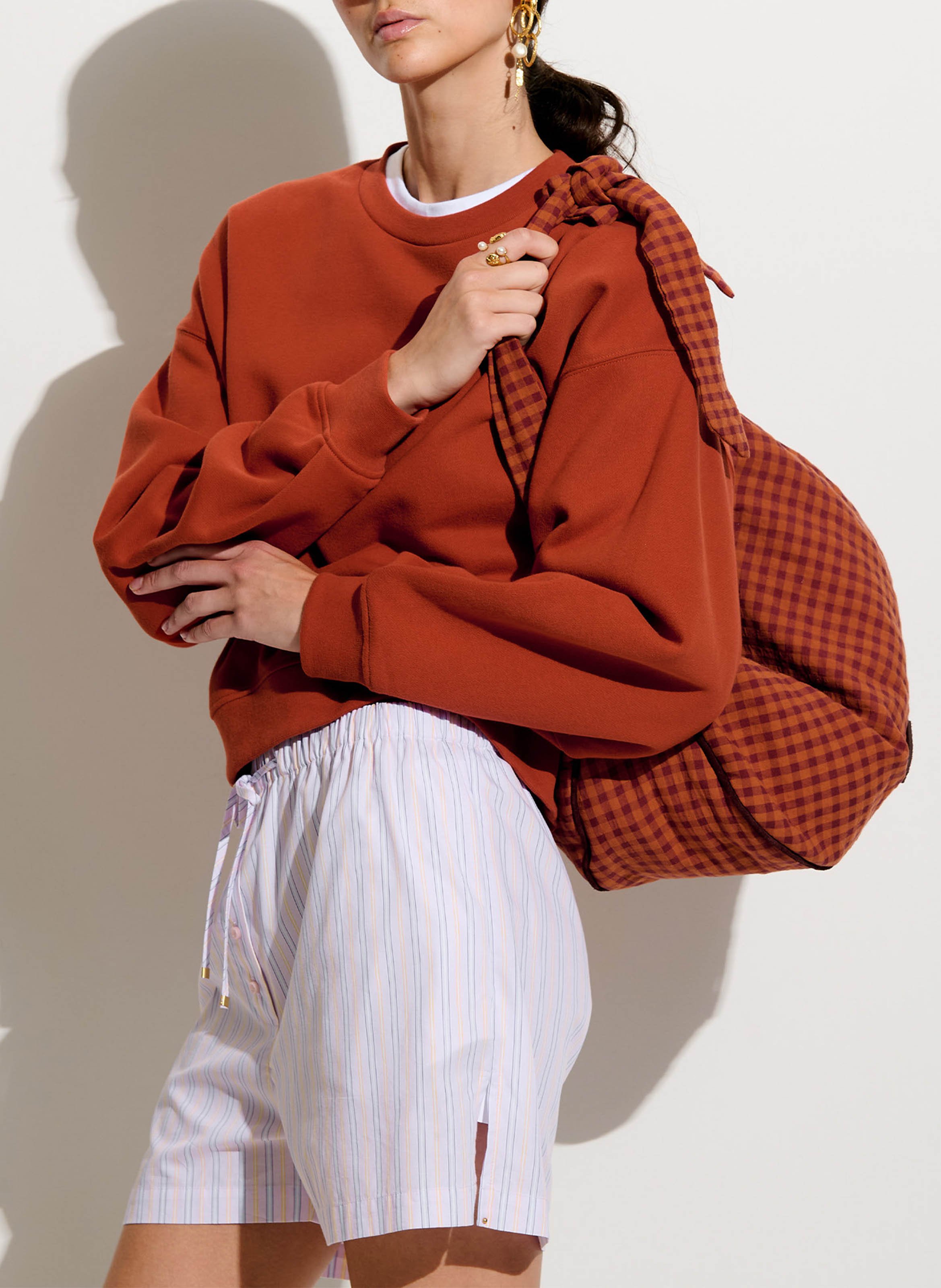 Cotton round-neck sweatshirt SESSUN Red