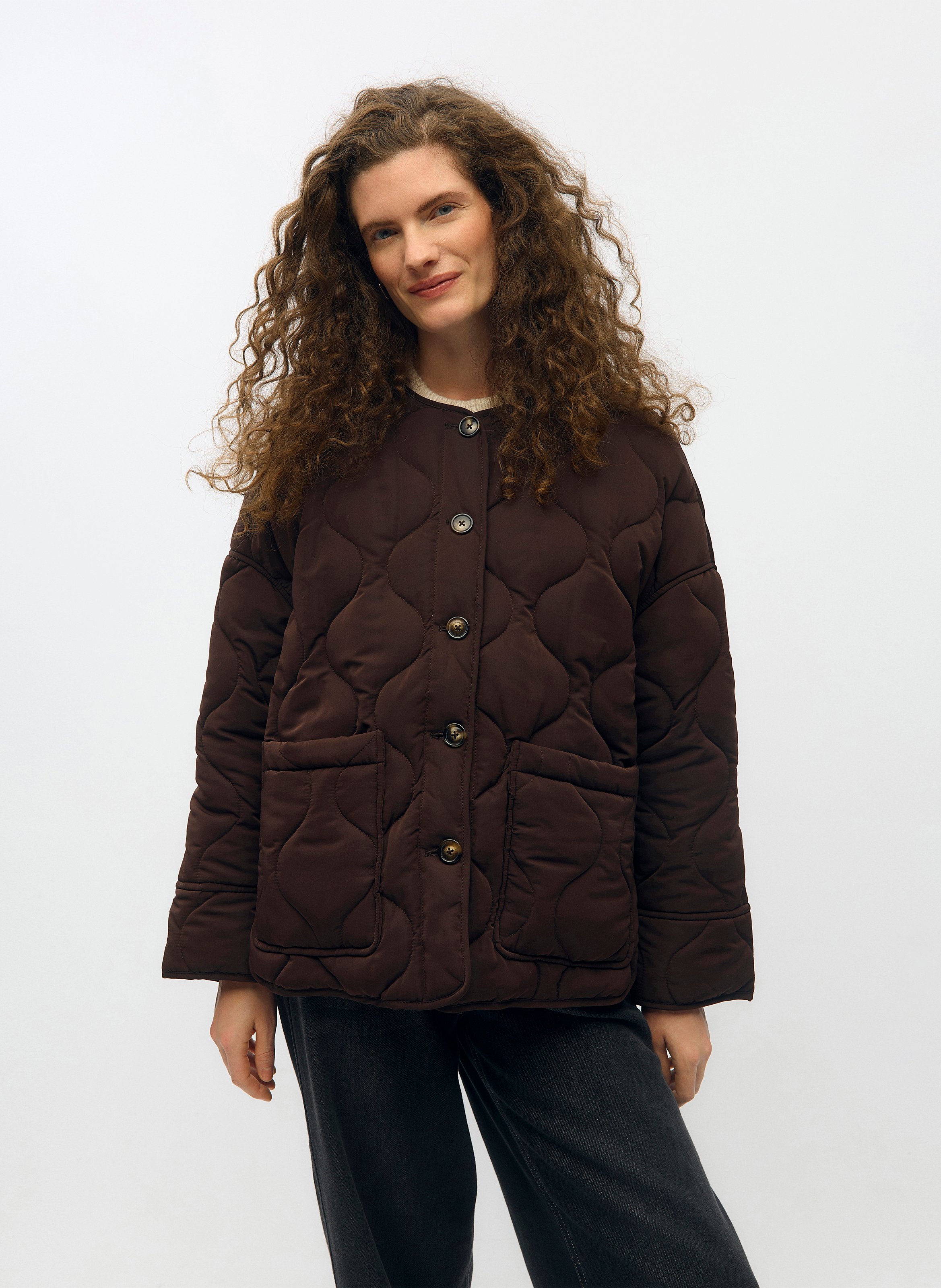 Veste droite matelassée  OBJECT Marron