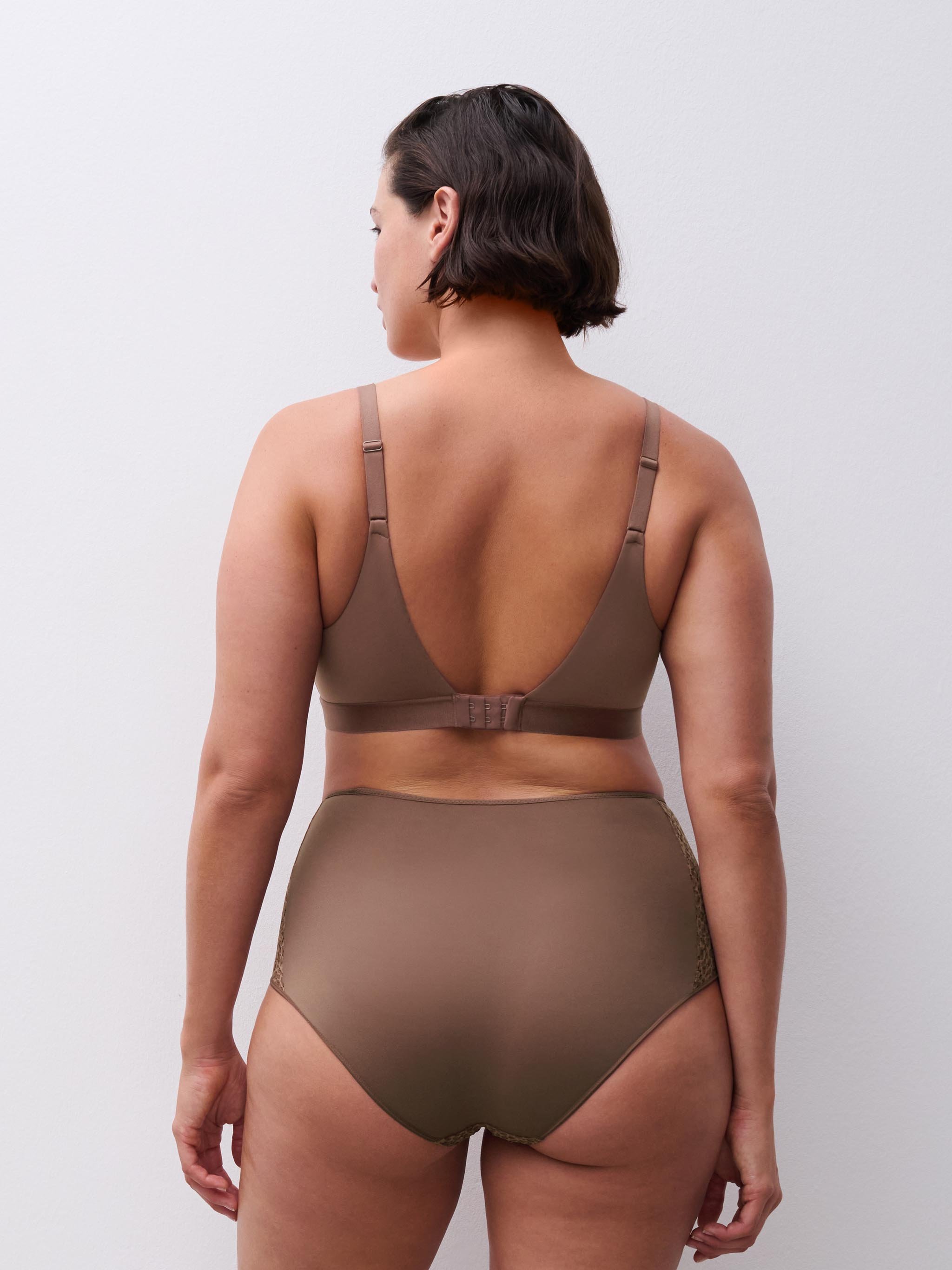 High-waisted lace panties CHANTELLE Brown