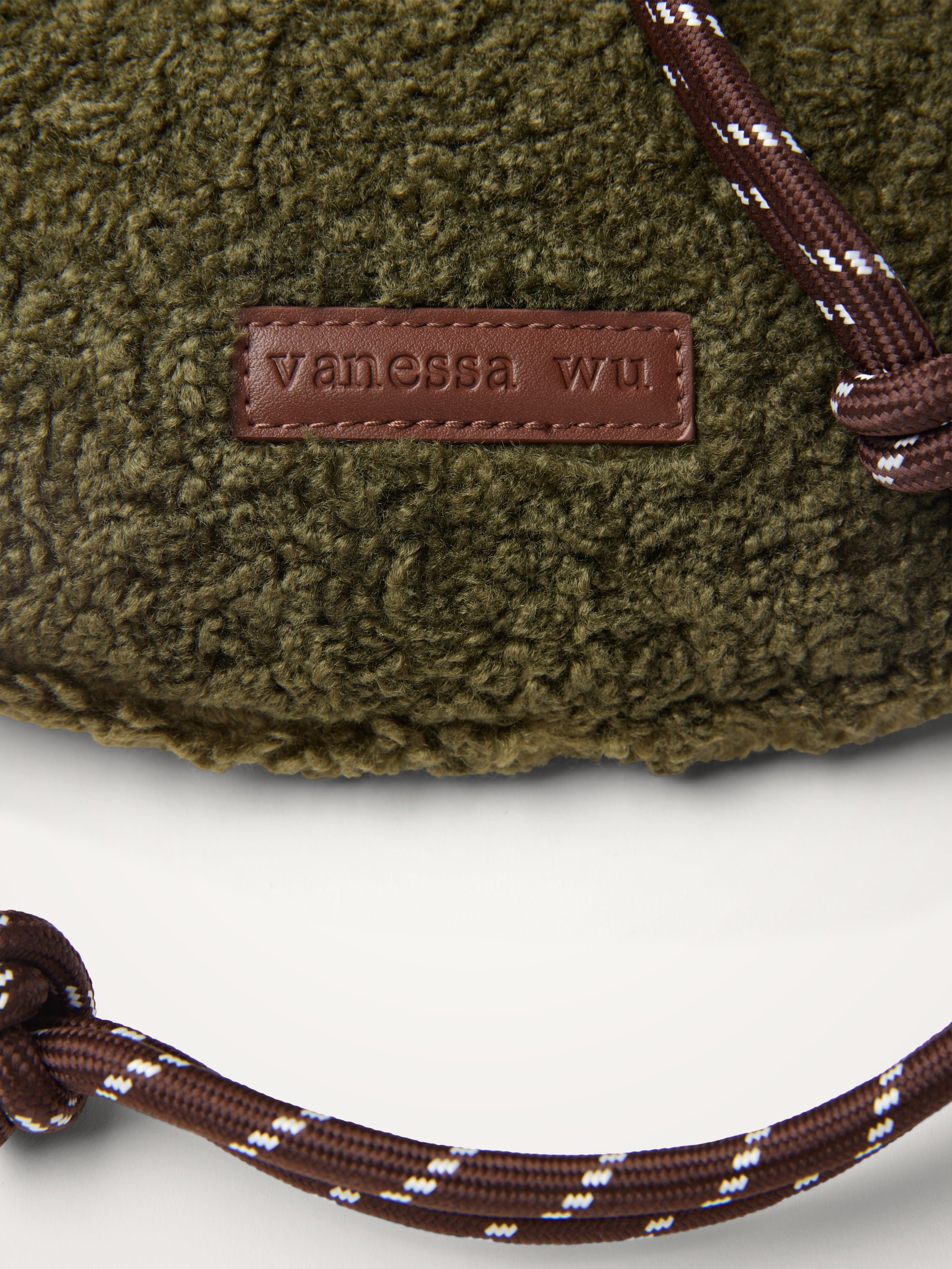 Faux shearling fanny pack | Khaki VANESSA WU Women