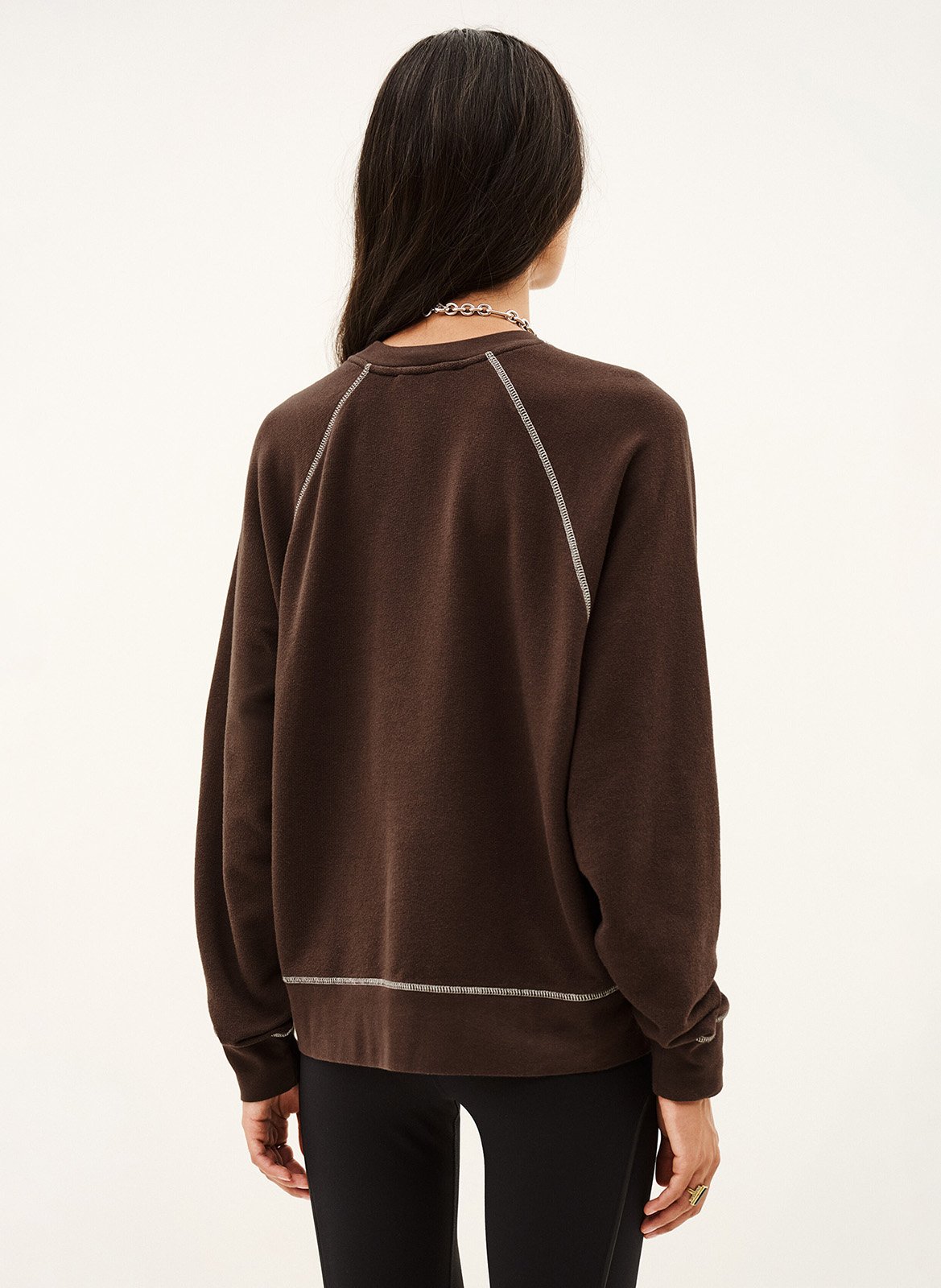 Großer Pullover mit bedrucktem Logo aus Baumwollmischung BA&SH Braun