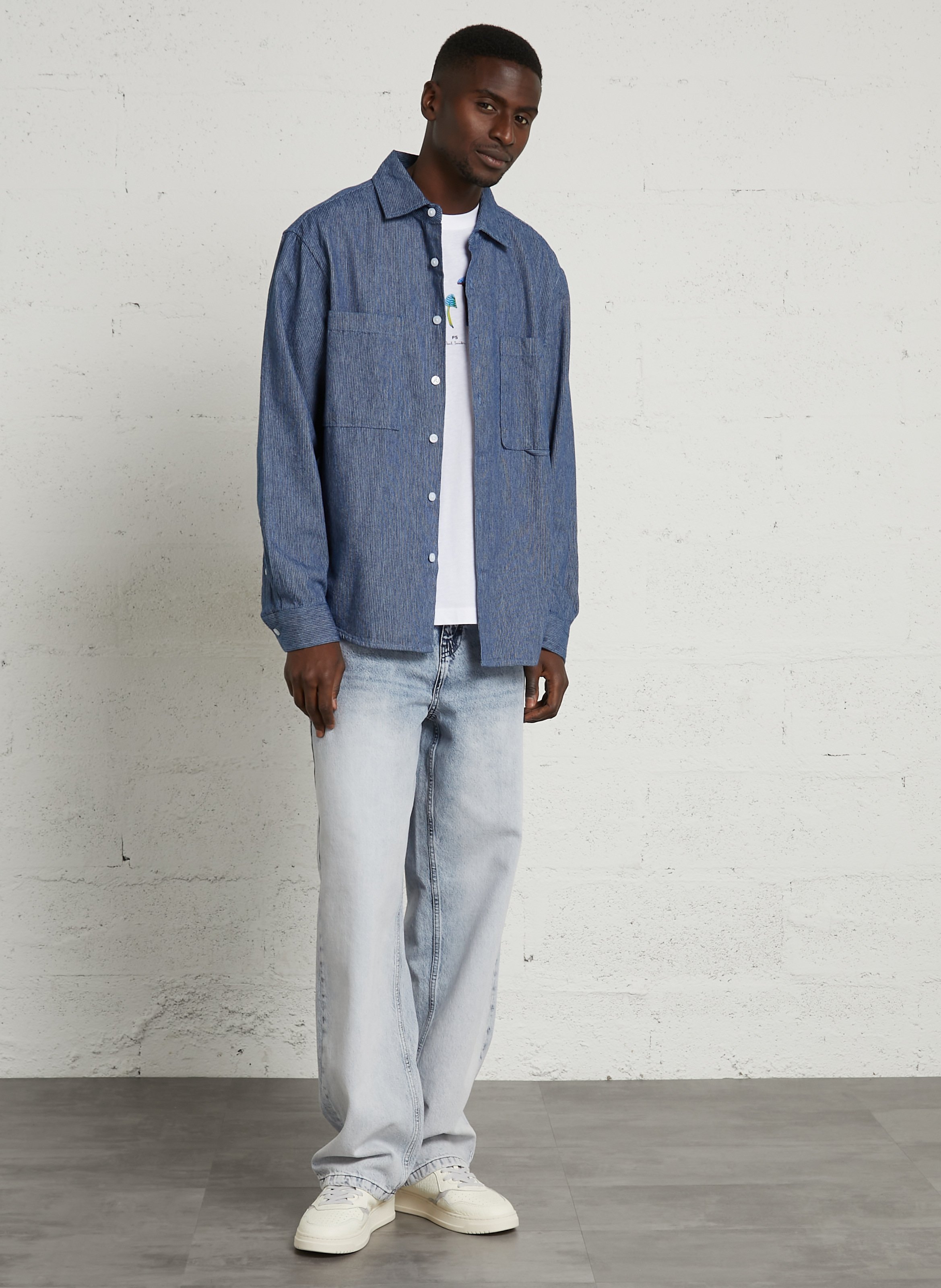 Chemise ample en coton biologique FARAH Bleu