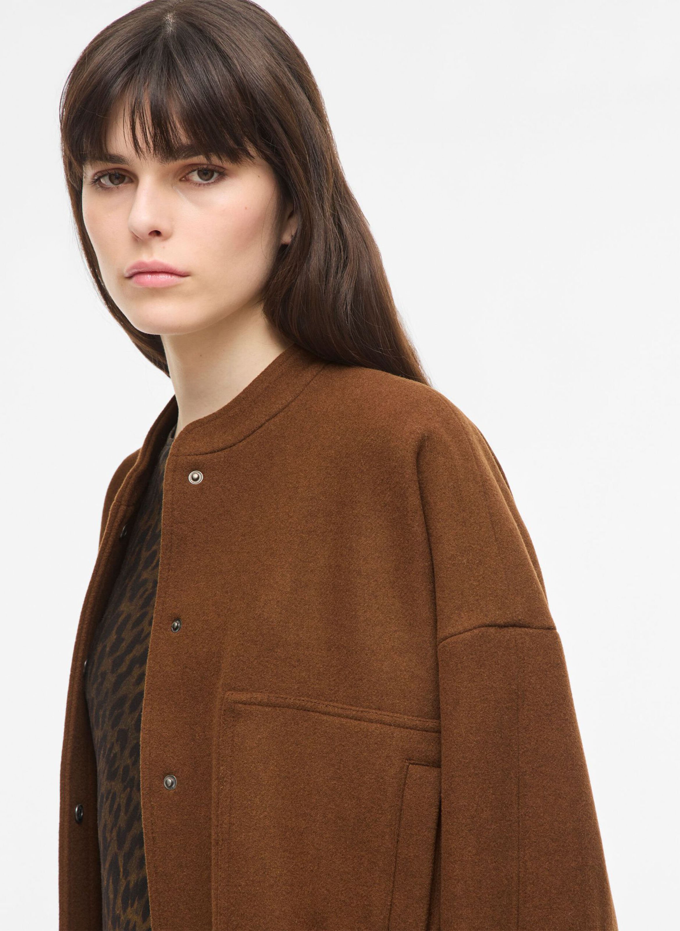 Veste ample en laine mélangée ROUGE EDIT Marron
