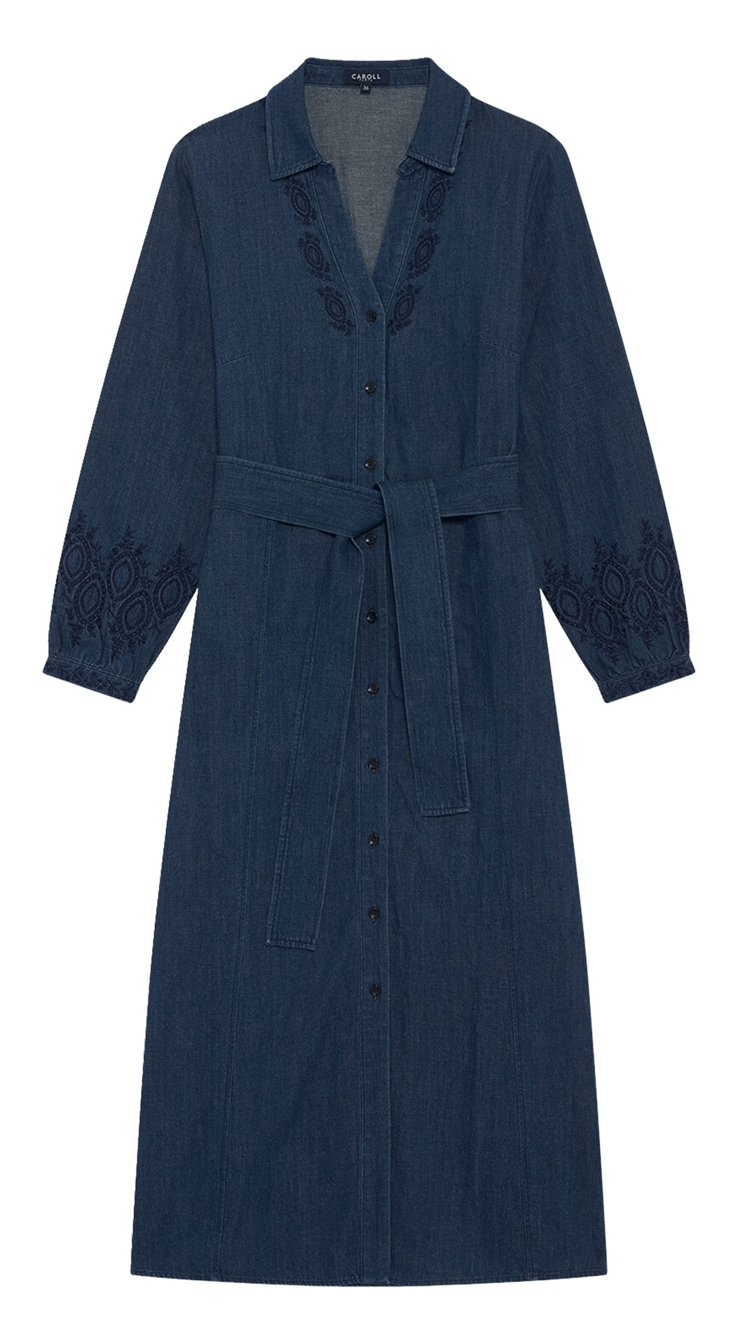 Tailliertes Midikleid CAROLL Blau