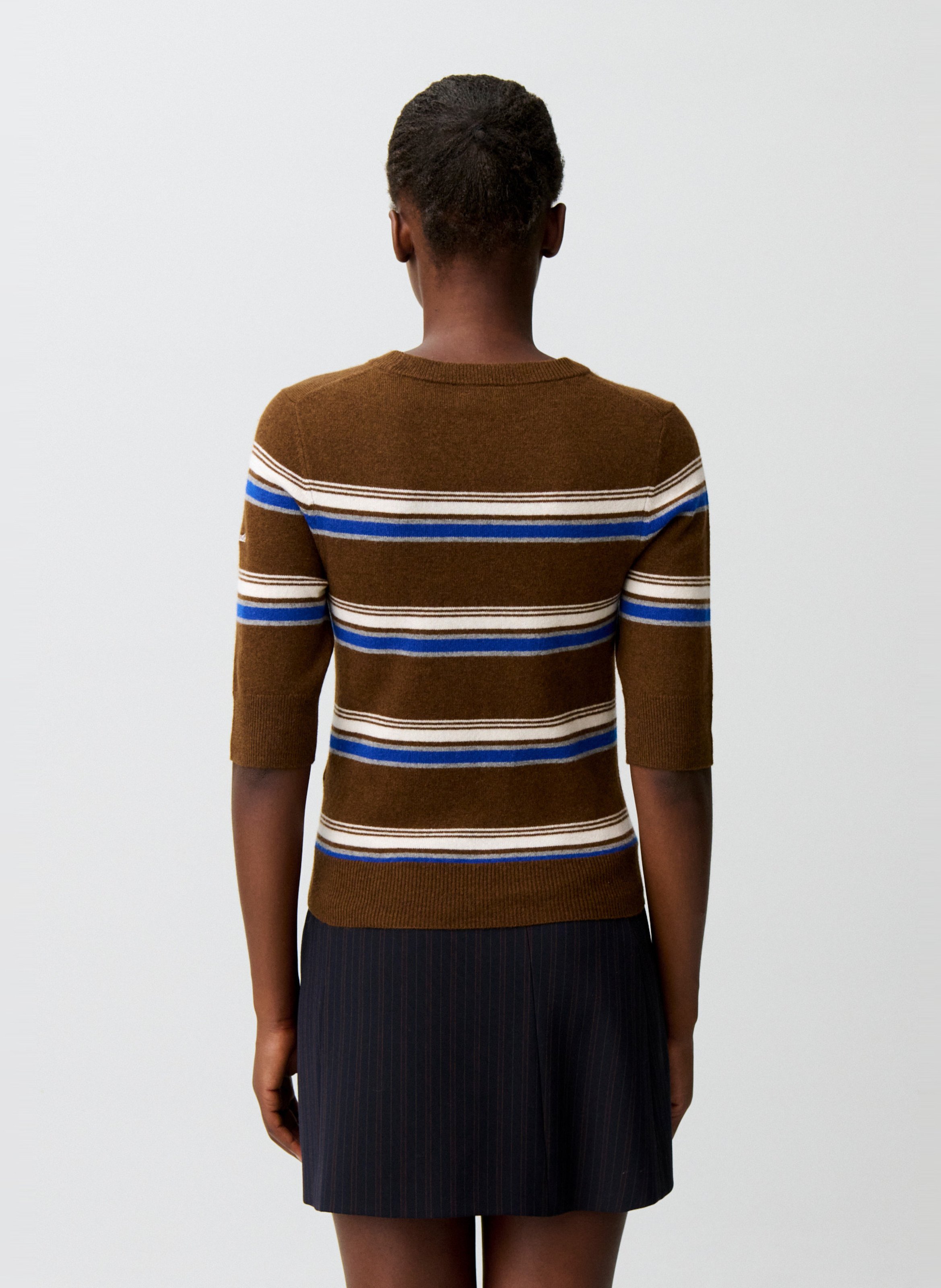 Pull droit manches courtes en laine mélangée CLAUDIE PIERLOT Multicolore