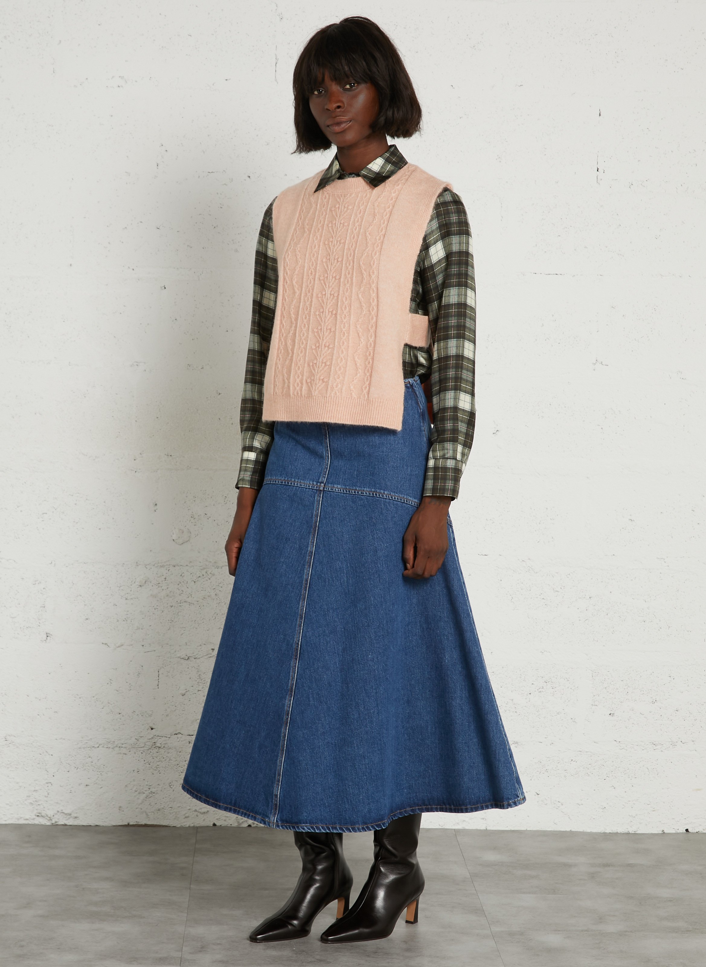 Pull col rond en laine mélangée LOUISE MISHA Rose