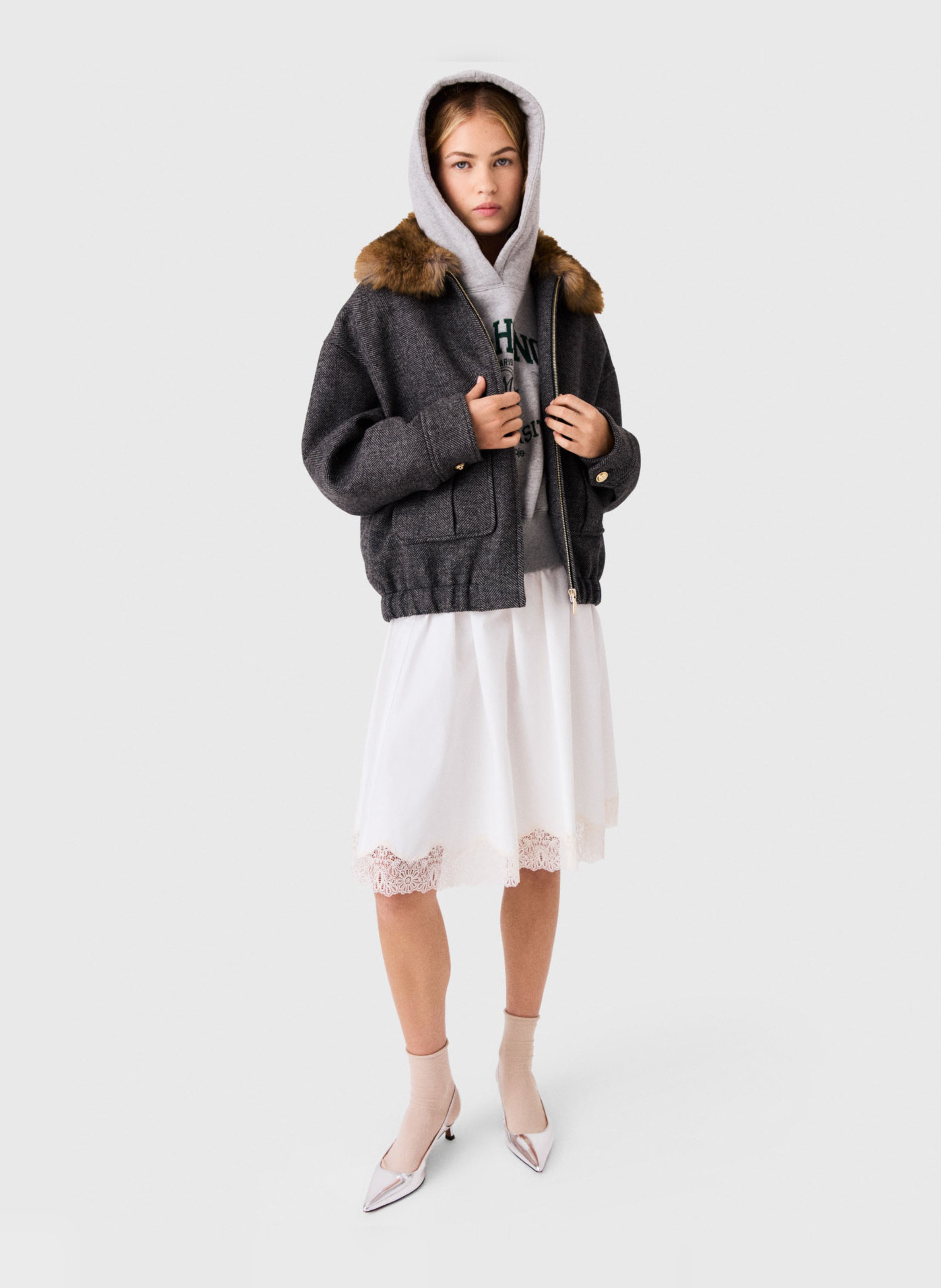 Oversized wool-blend jacket MAJE Grey