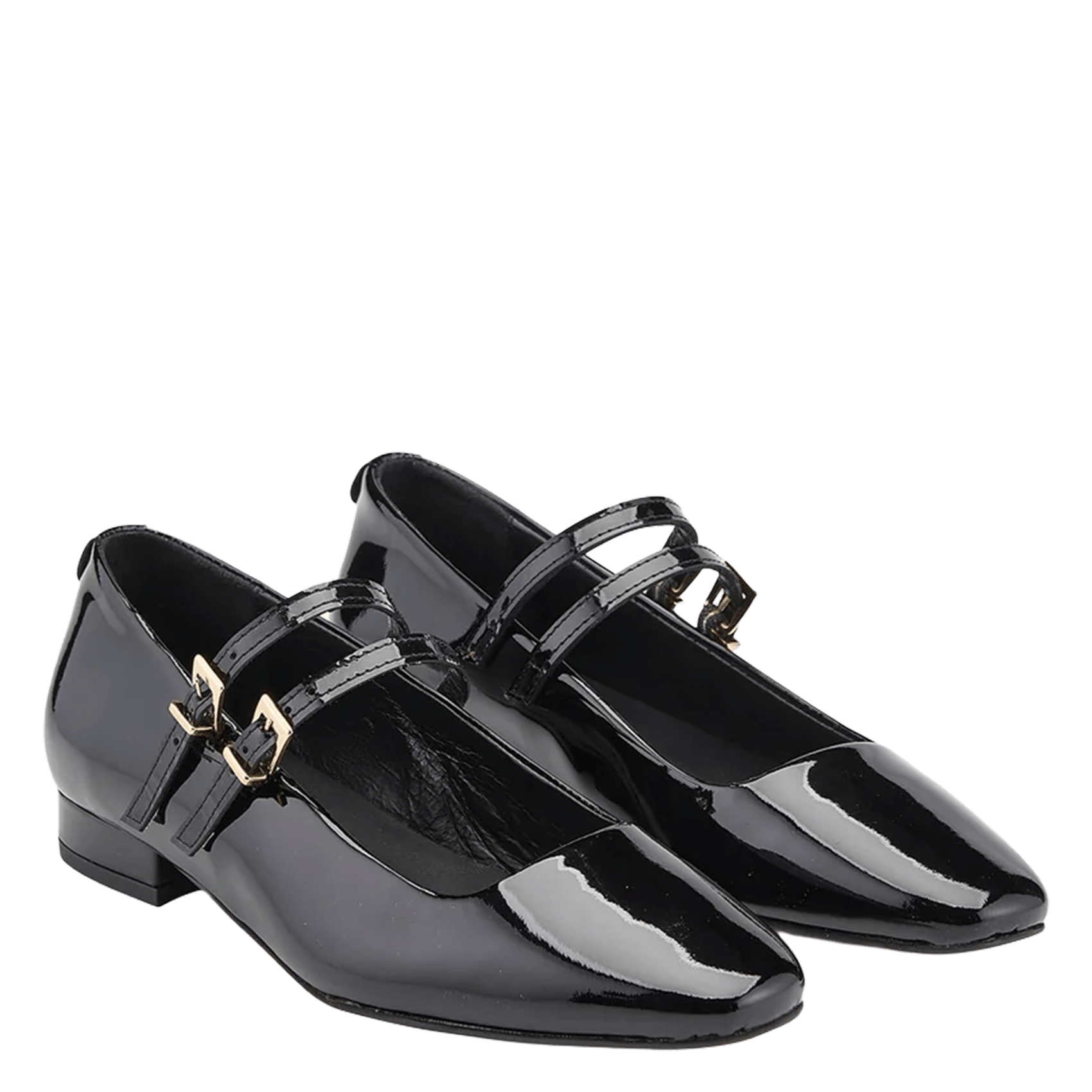 Patent leather ballet pumps with strap COSMOPARIS Black