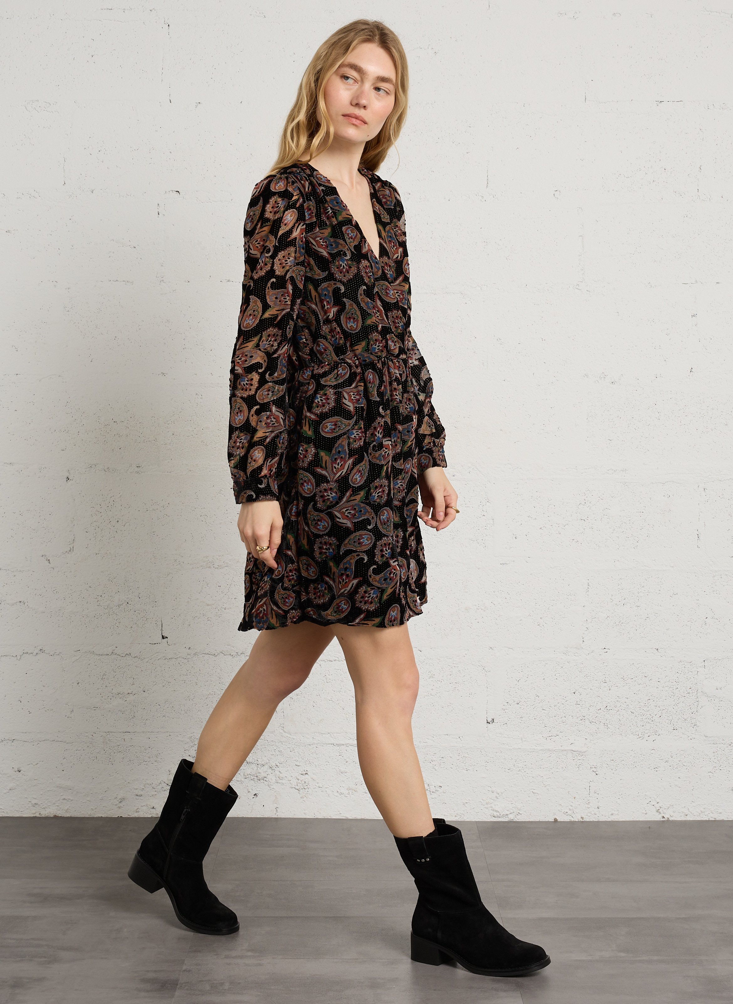 Robe cintrée manches longues SEE U SOON Noir