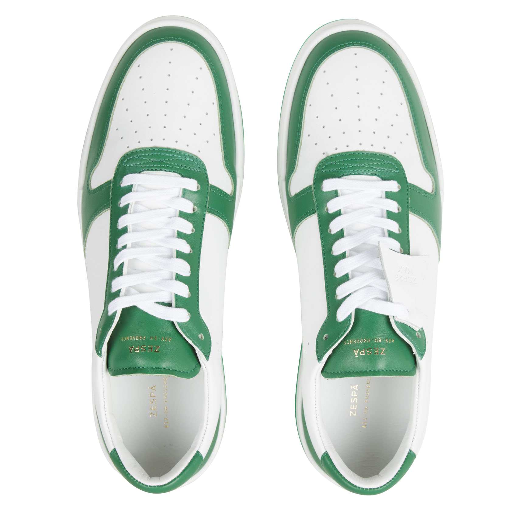 Low-top two-tone leather sneakers ZESPA White