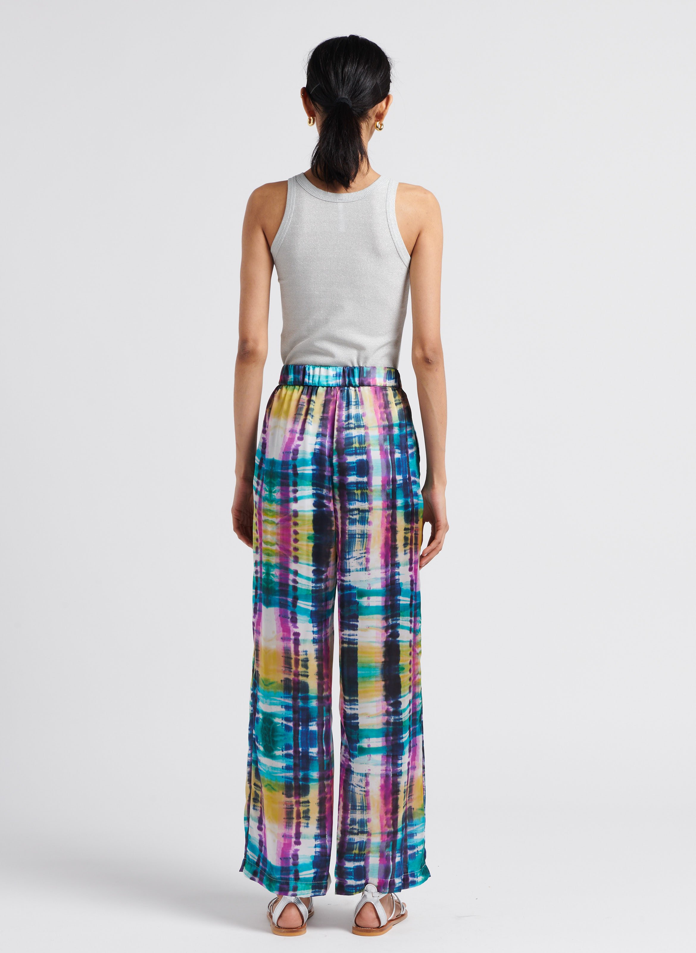 Flat leather sandals K JACQUES Silver