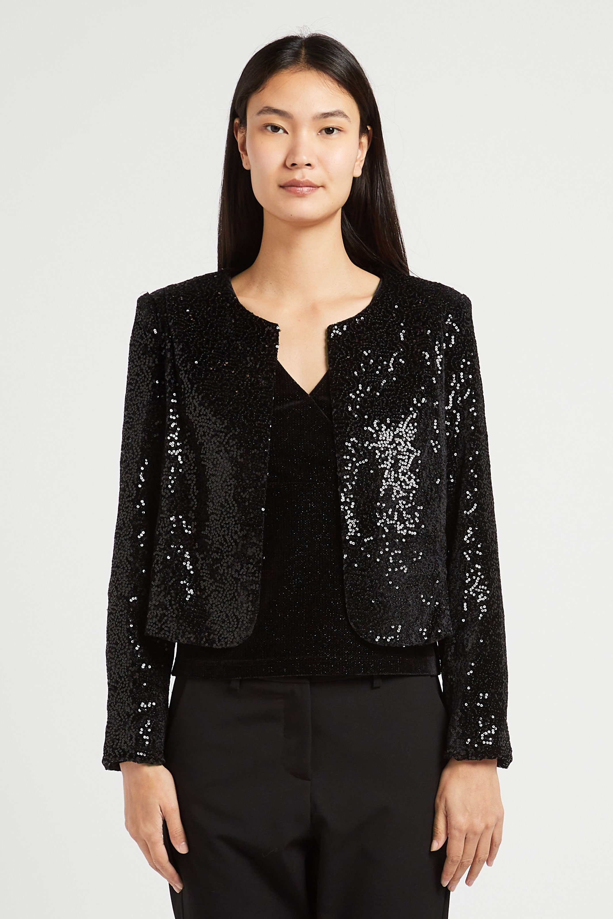 Veste sequin best sale noir femme