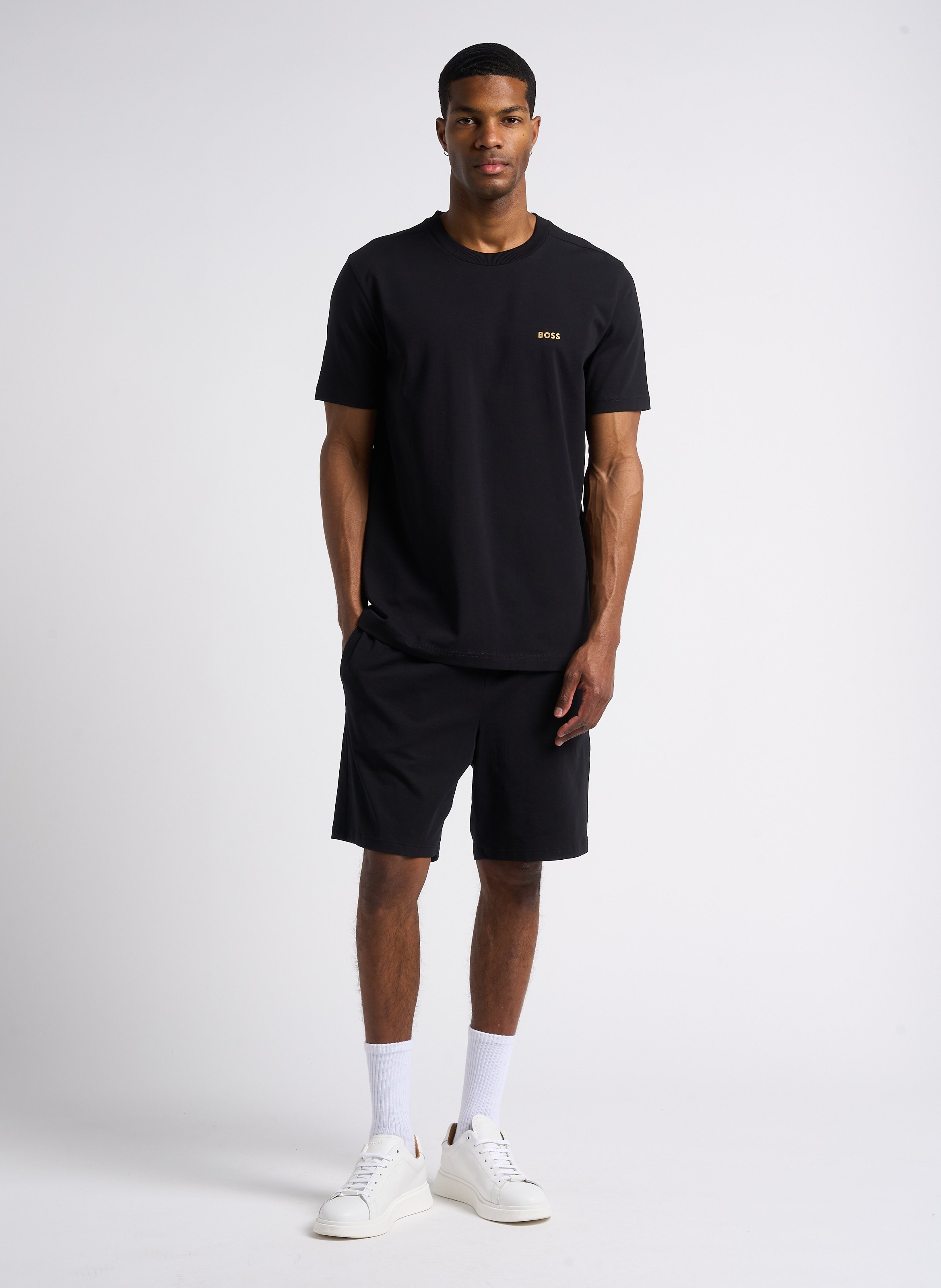 Cotton-blend pajama shorts BOSS Black