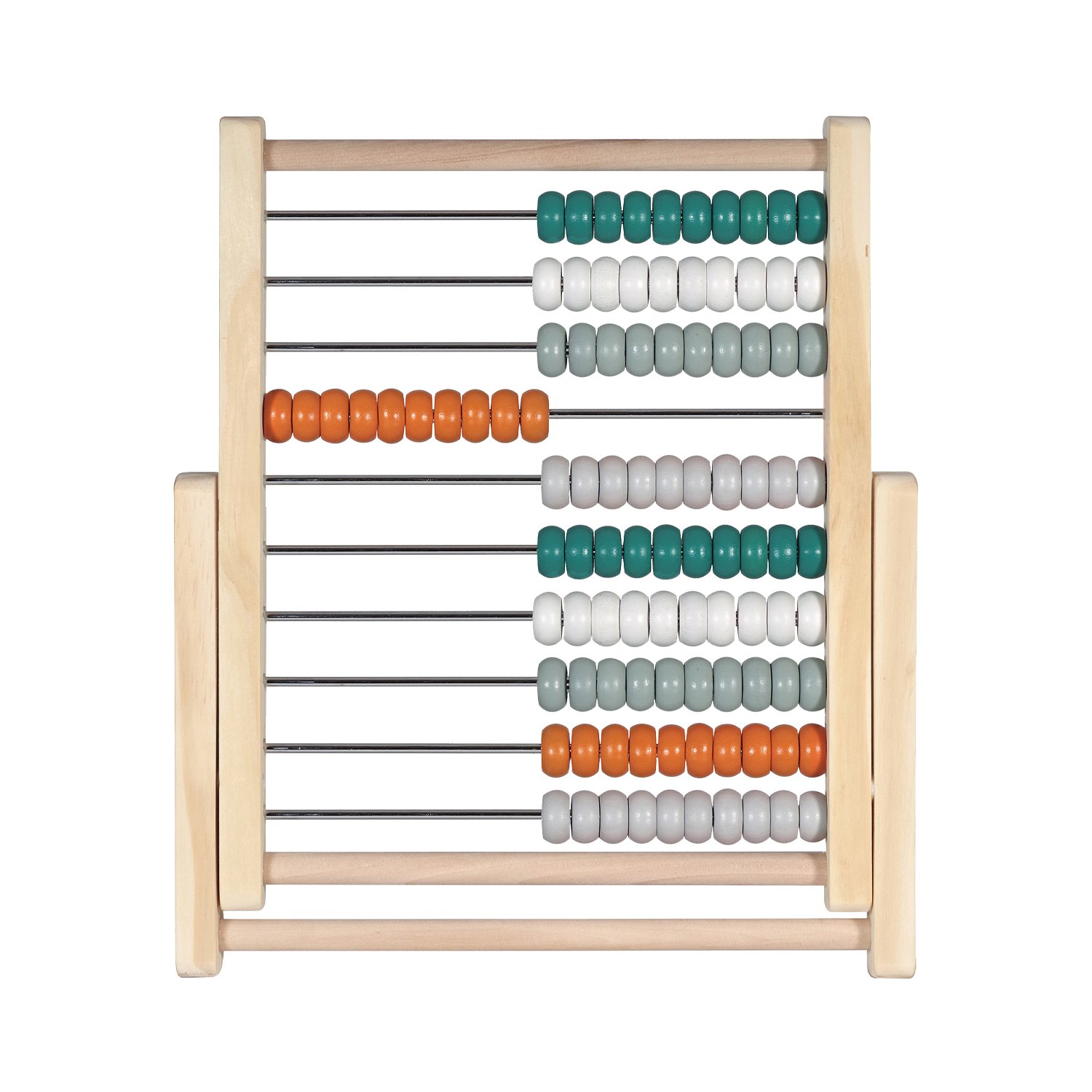 Wooden abacus with 100 coloured beads KINDSGUT White