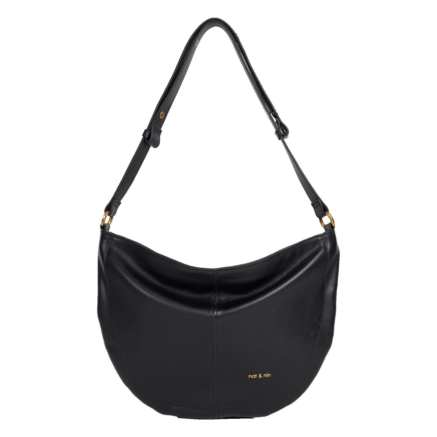 Sac cabas porté épaule en cuir NAT & NIN Noir