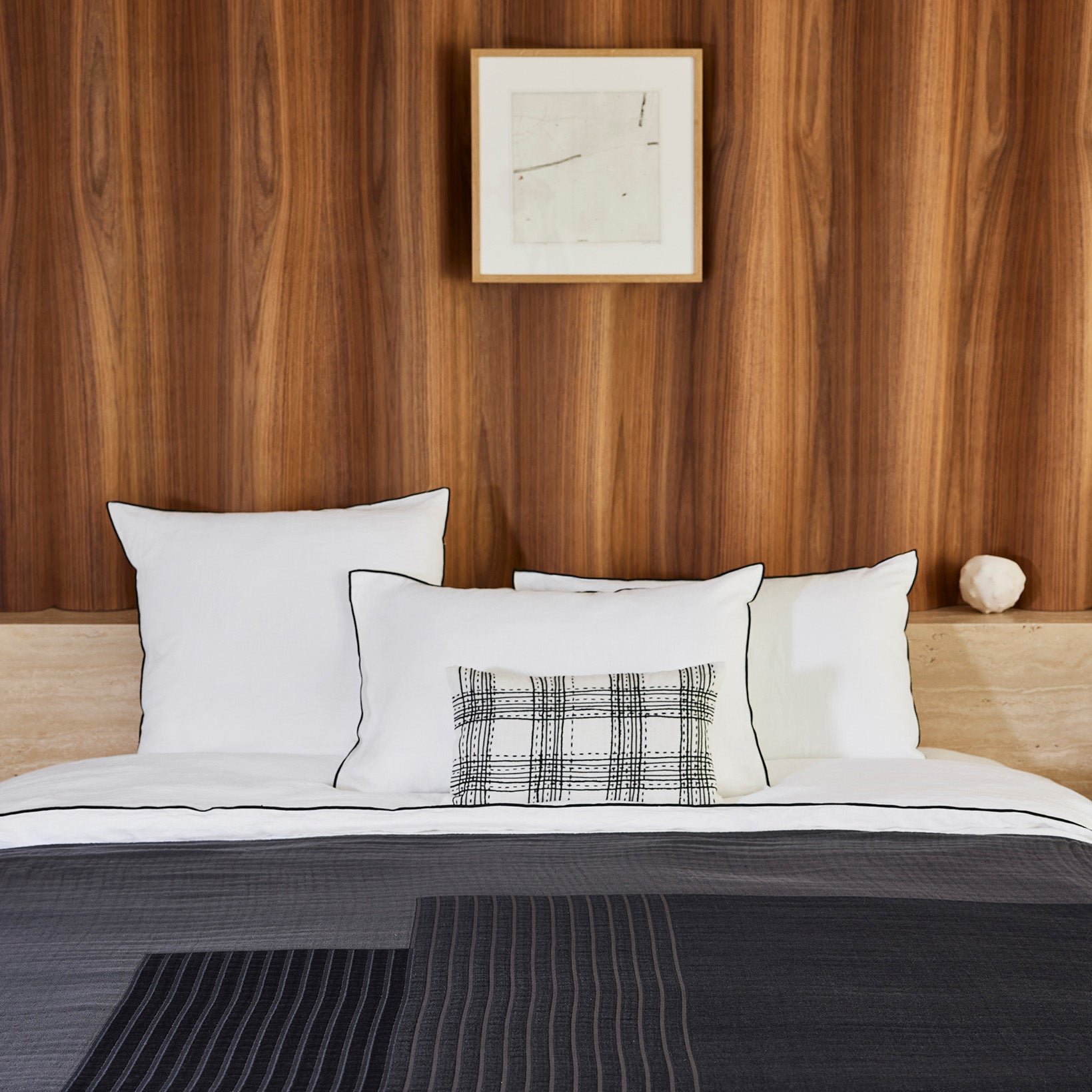 CHARLY - Cotton throw MADURA Black