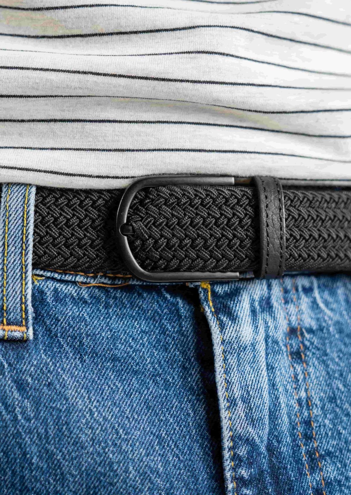 Solid Elastic Braided Belt BILLYBELT Black