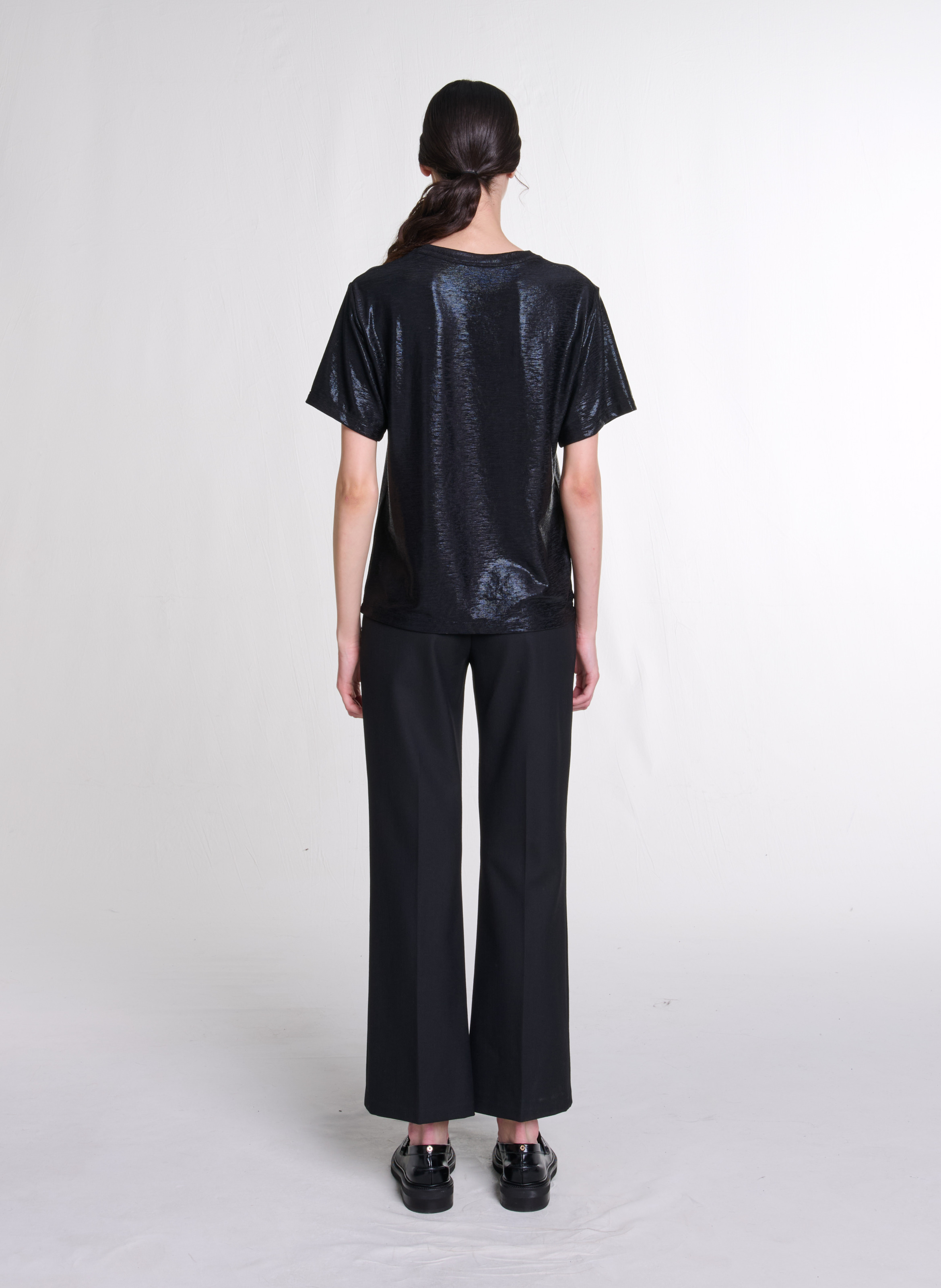 Tee-shirt pailleté MAJE Noir