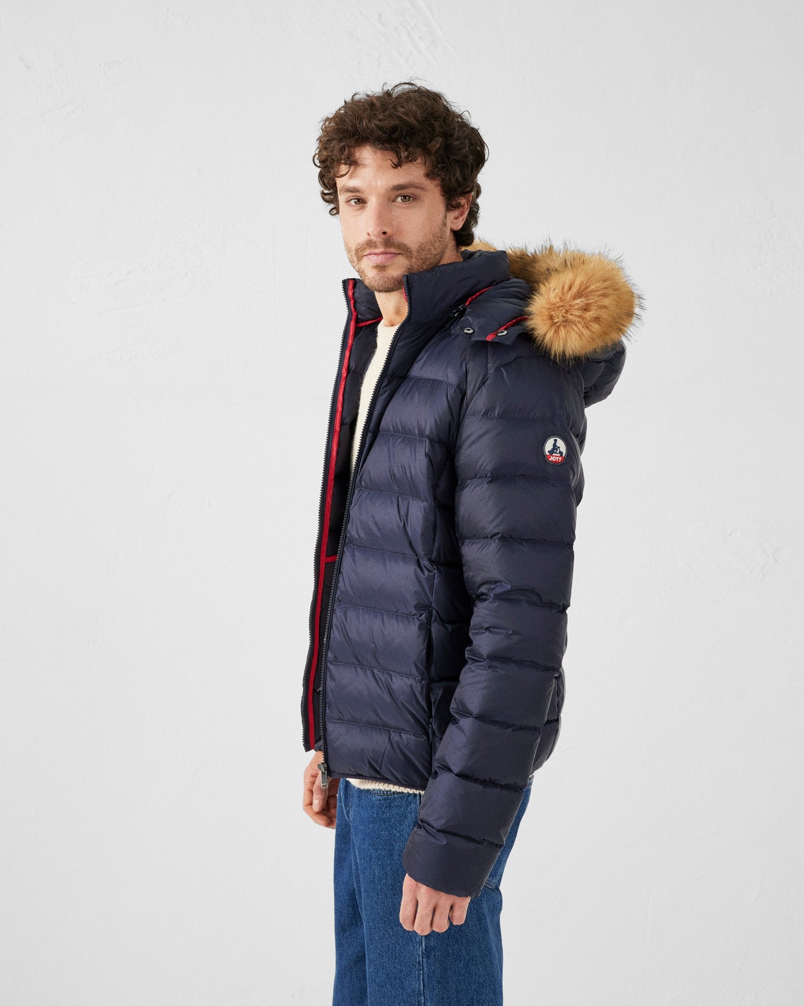 Prestige hooded down jacket for extreme cold JOTT Blue