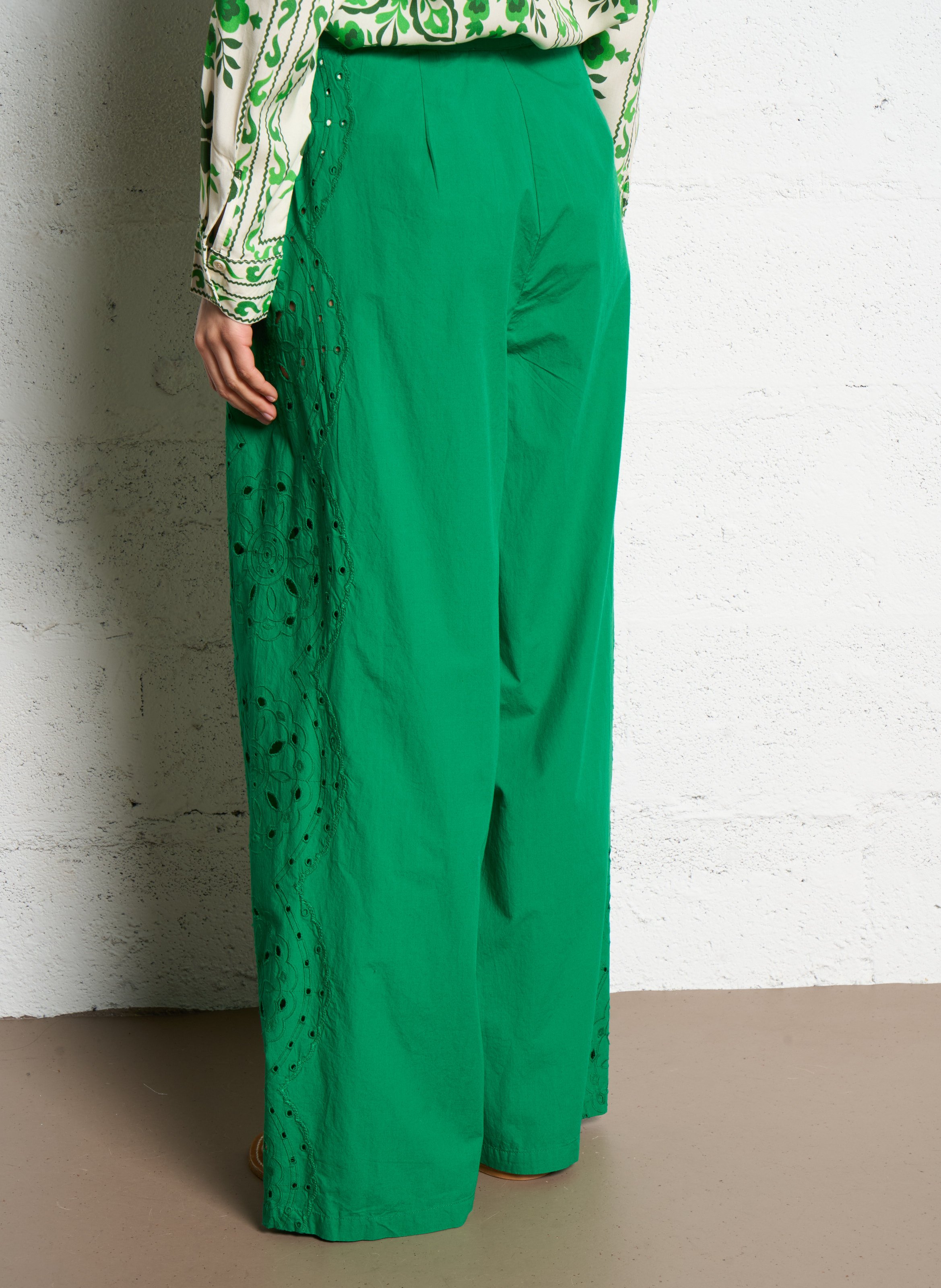 Wide cotton trousers  LA PETITE ETOILE Green