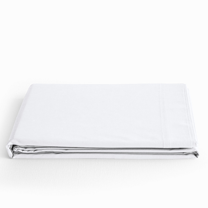 Flat sheet "premium" for single & double beds COTON PUR White