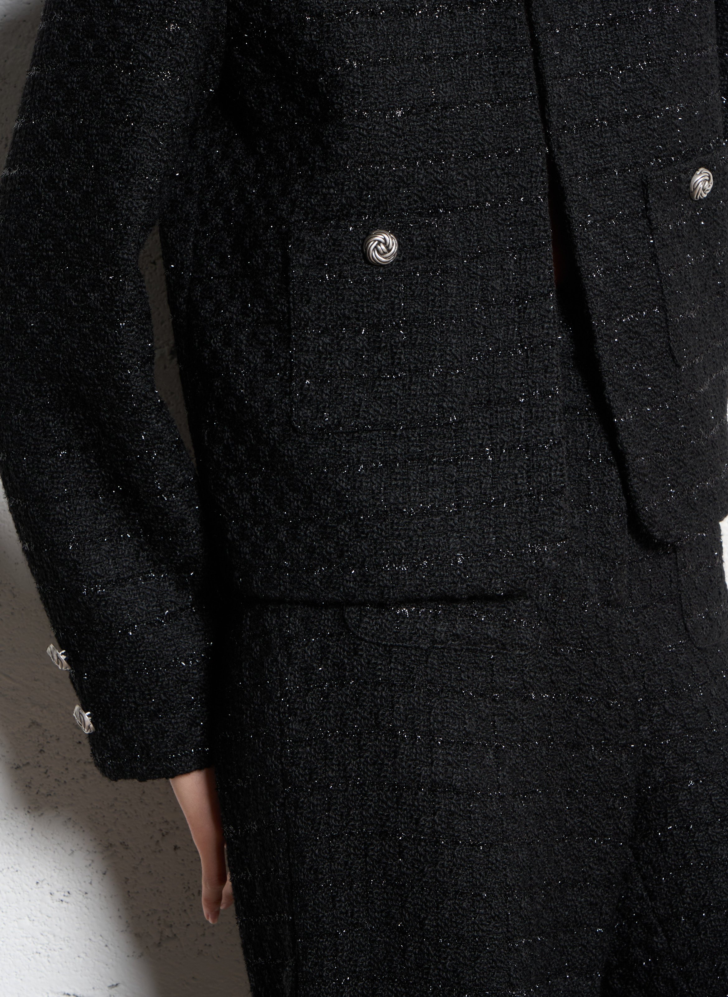 Gerade geschnittene Jacke aus recycelten Mischfasern SUNCOO Schwarz