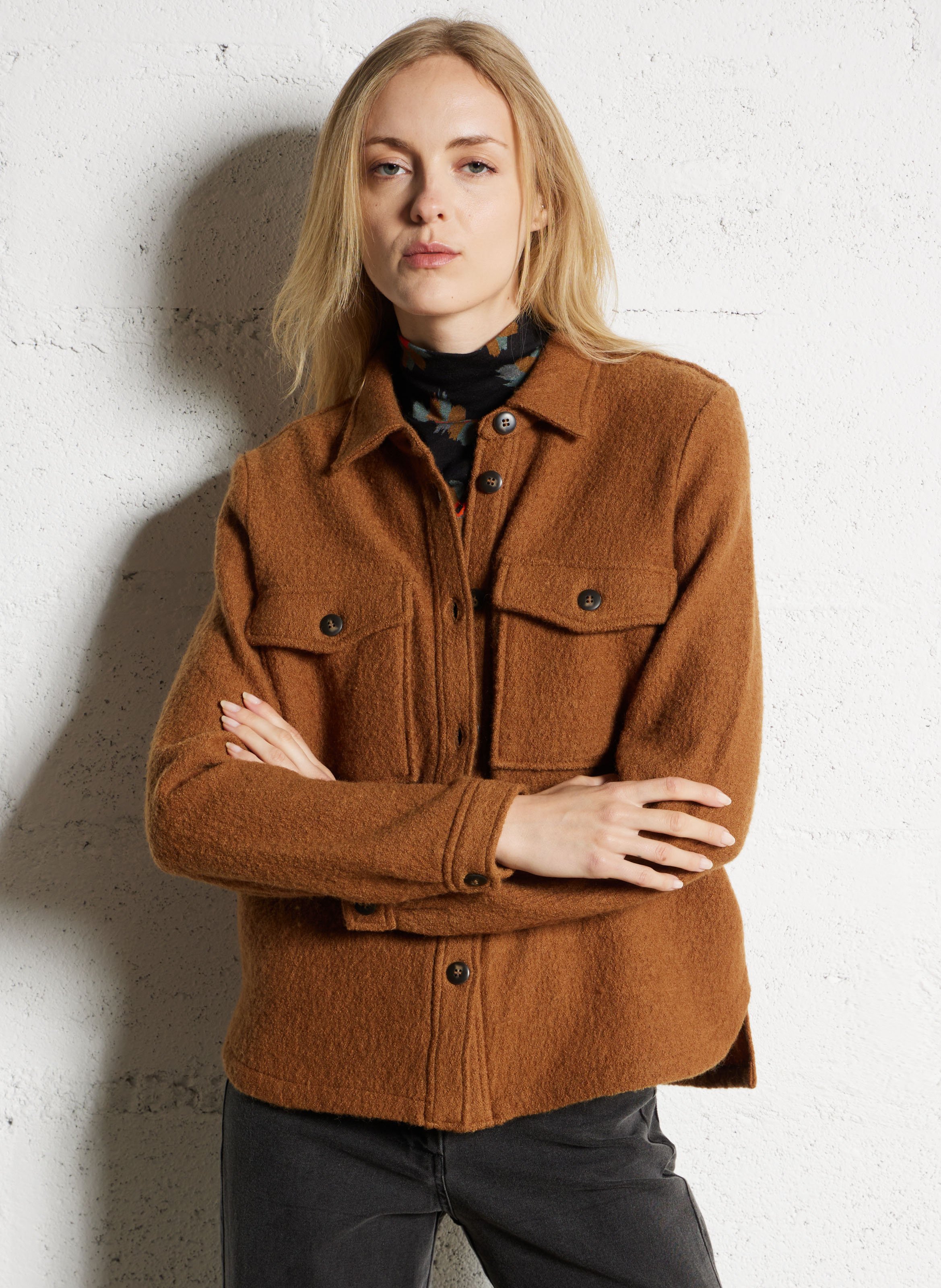 Veste droite en laine NICE THINGS Beige