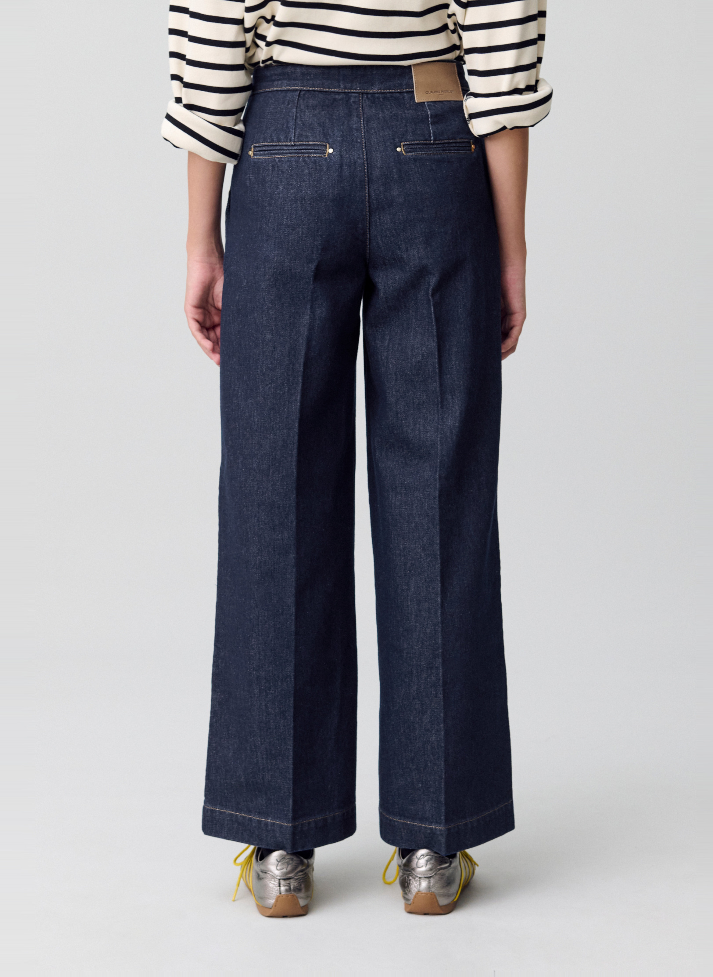 Jean large boutonné en denim brut CLAUDIE PIERLOT Bleu