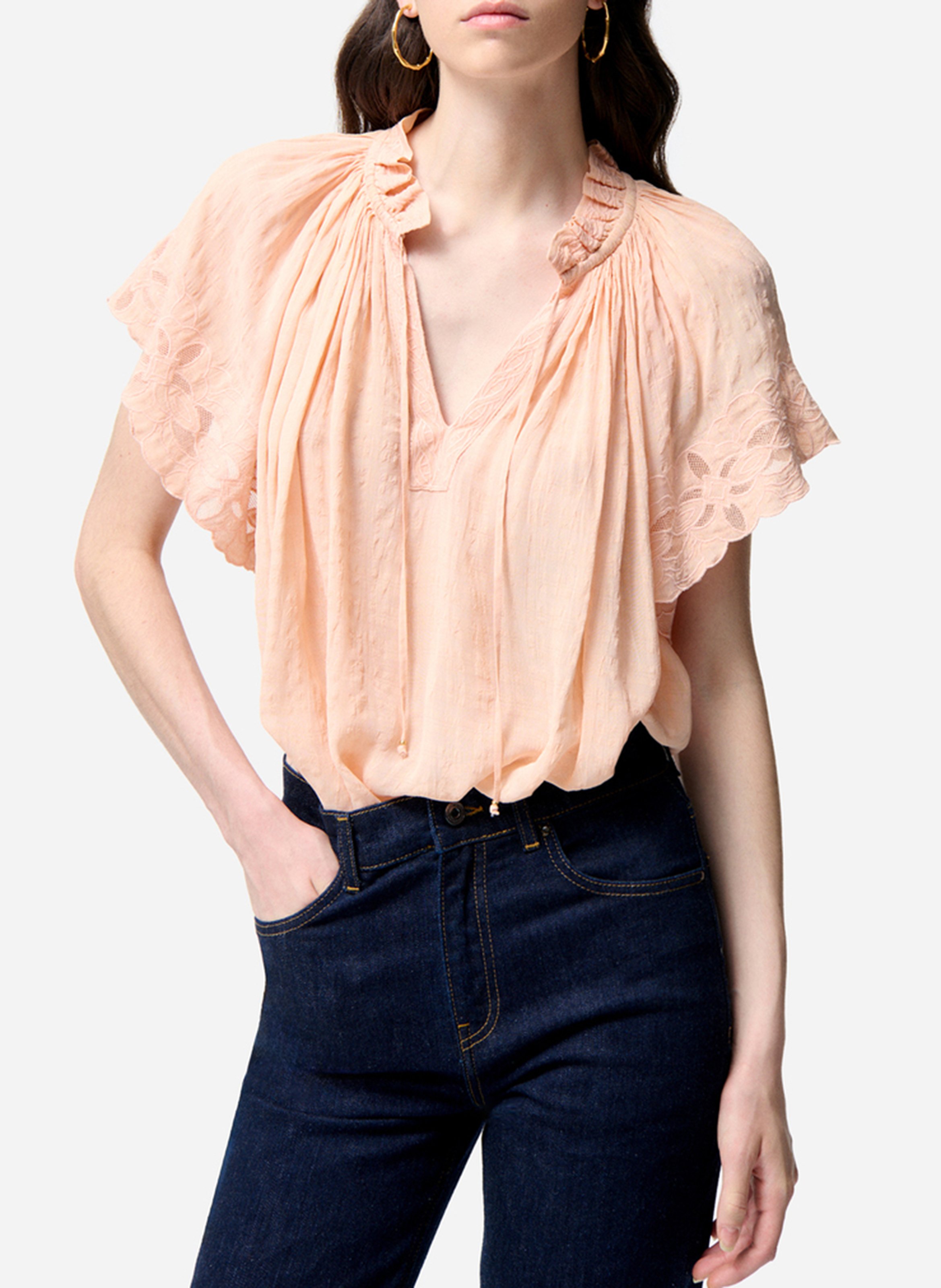 Blouse met ronde hals in jacquard VANESSA BRUNO