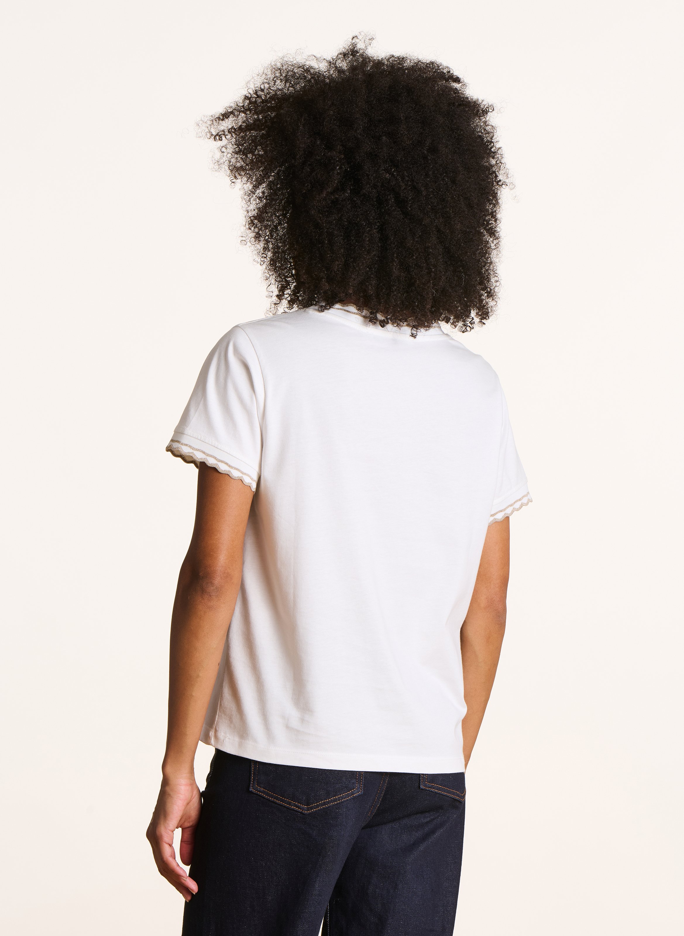 Straight-cut organic cotton T-shirt LA FEE MARABOUTEE White