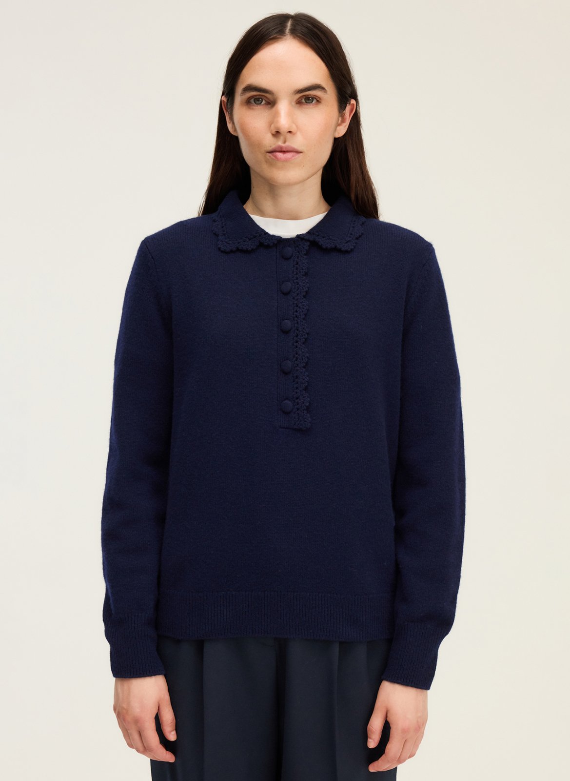 Wool polo neck sweater PABLO Blue