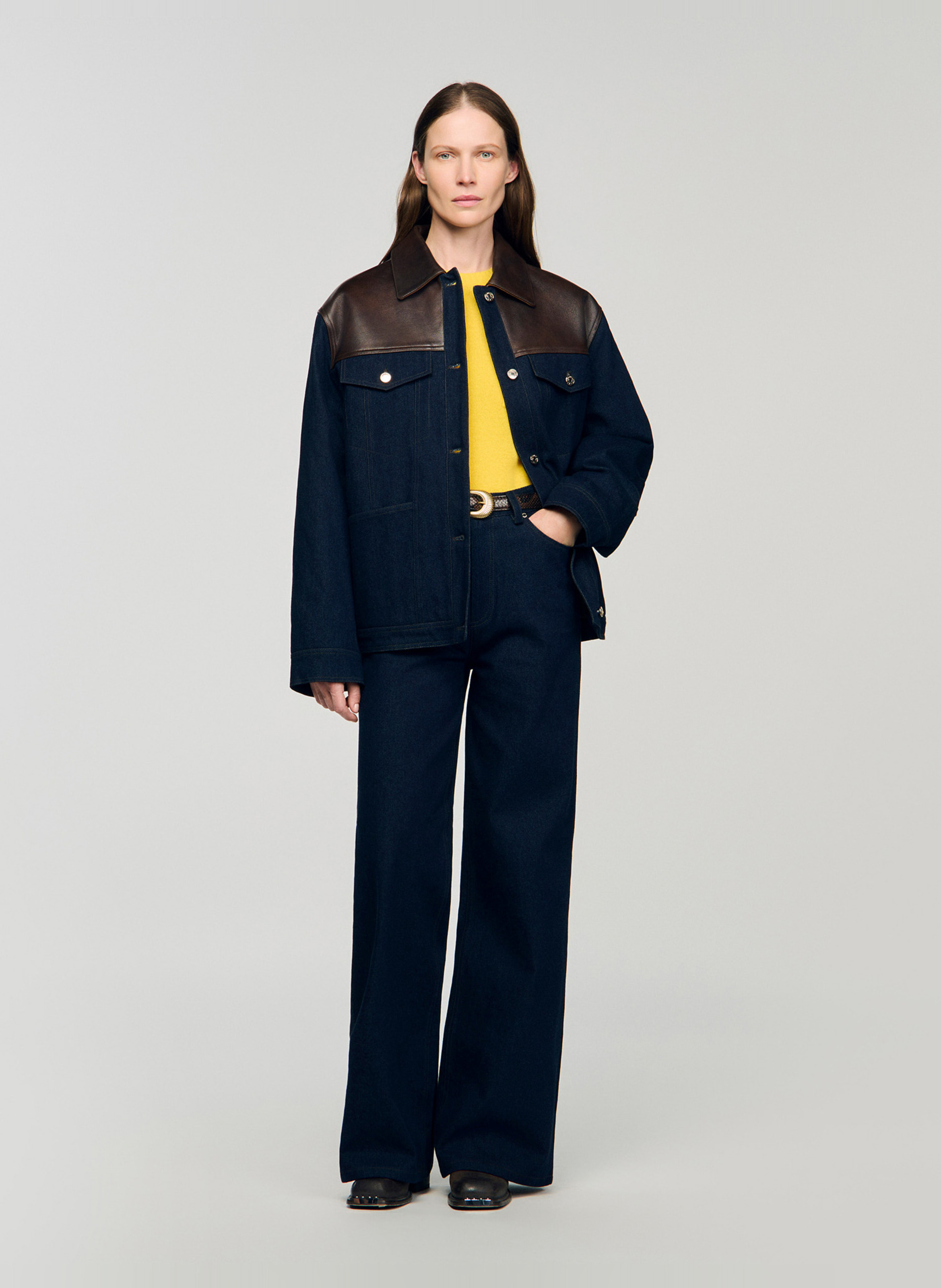 Jeansjasje met klassieke kraag SANDRO Blauw