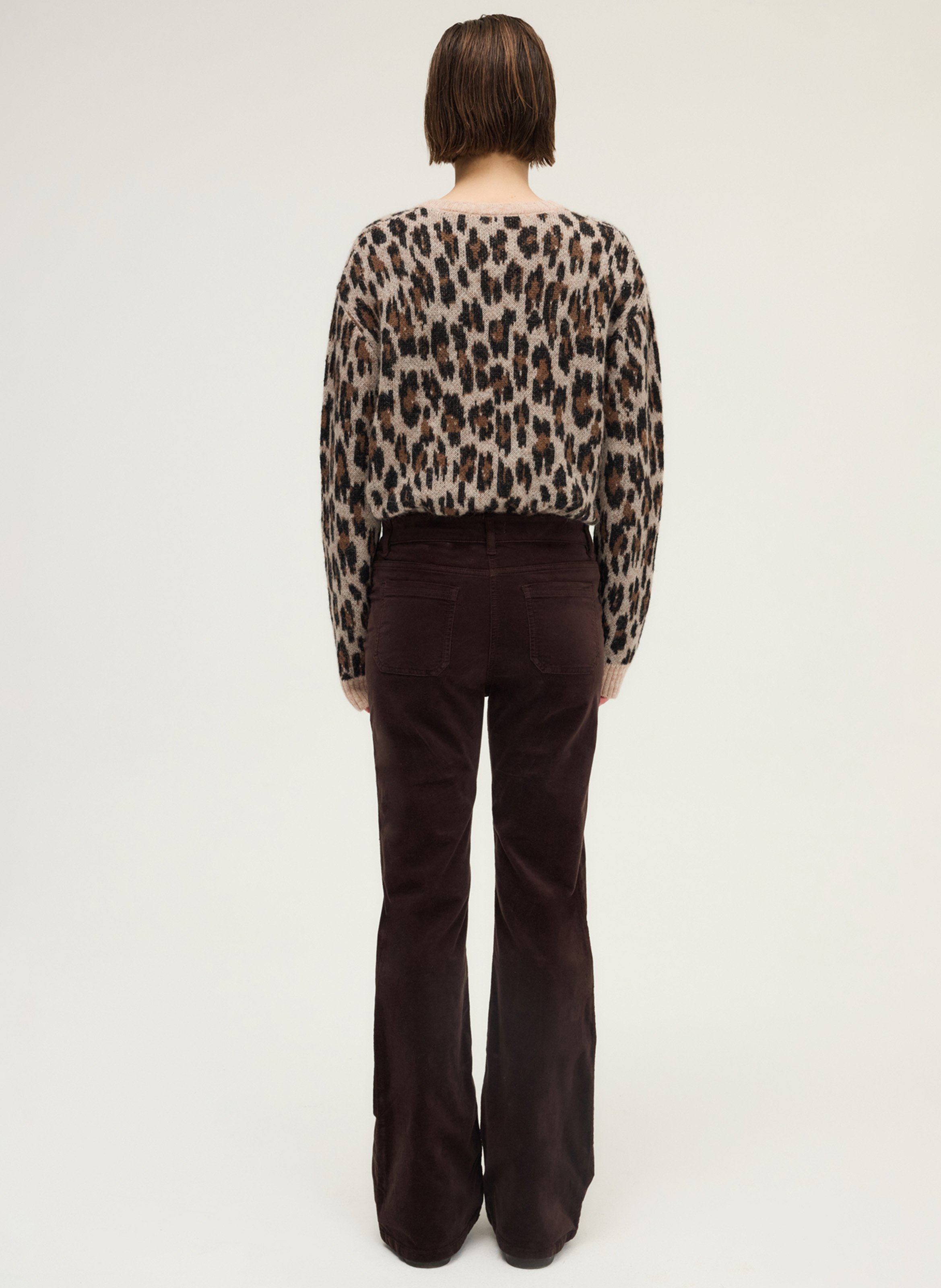 Flared velvet pants PABLO Brown