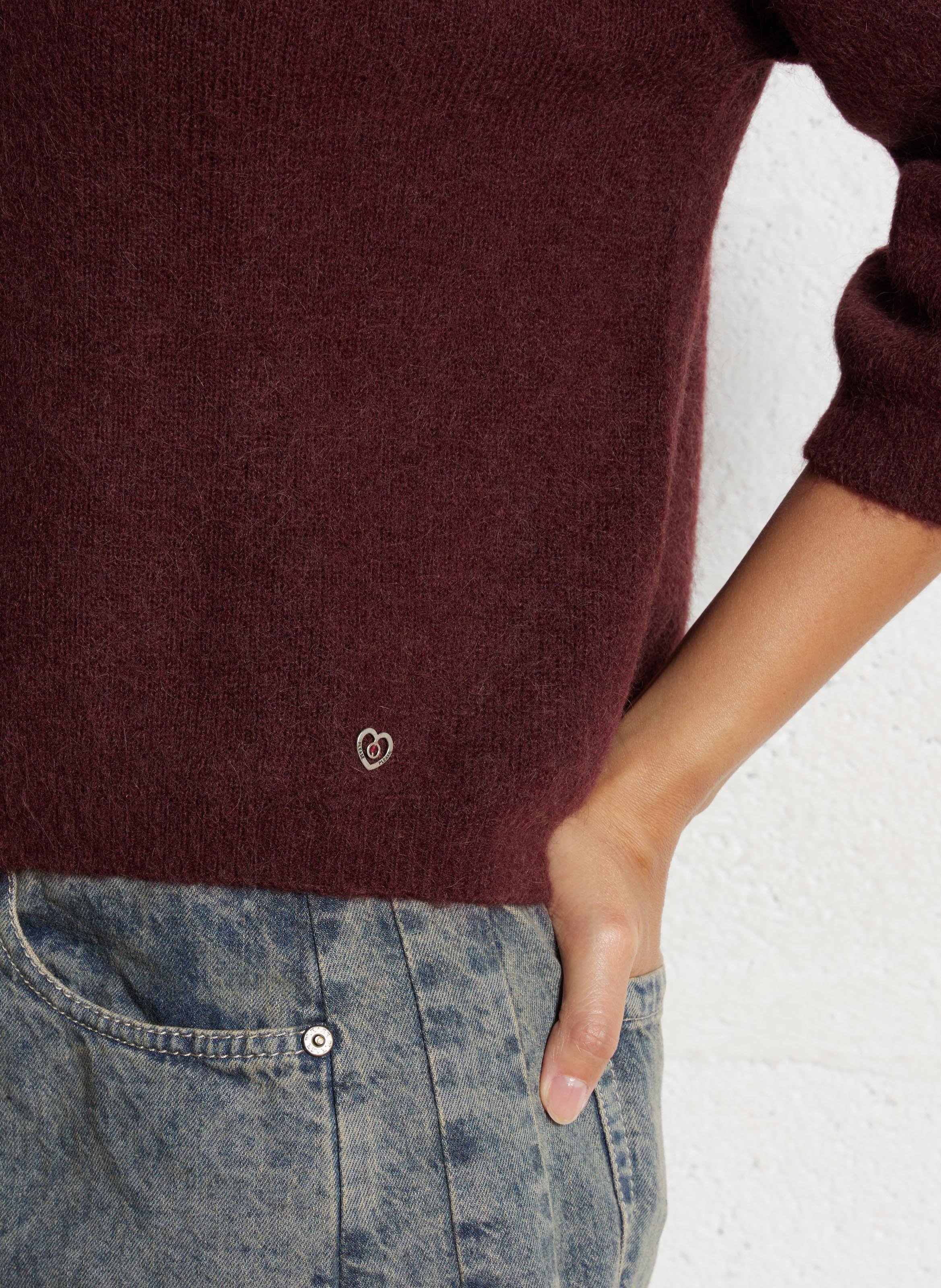 Pull col rond  PLEASE Rouge