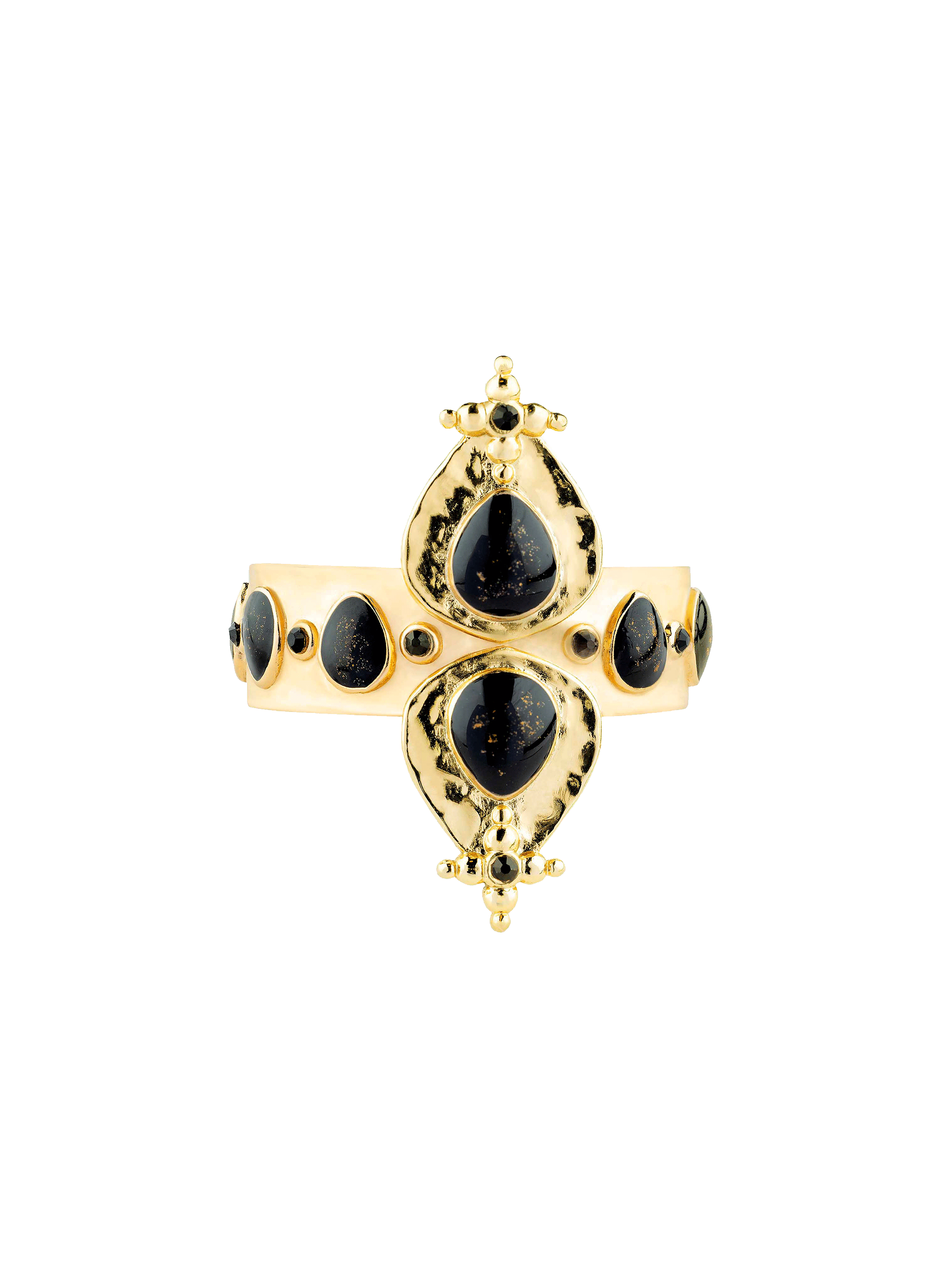 Adjustable ring with enamel cabochon HIPANEMA Black